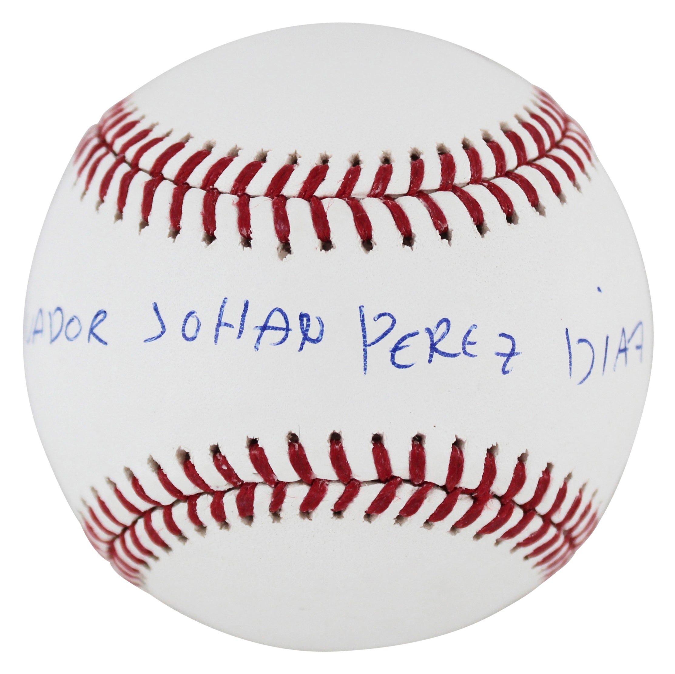 Royals Salvador Johan Perez DIaz Full Name Signed Oml Baseball w/ Case BAS Wit