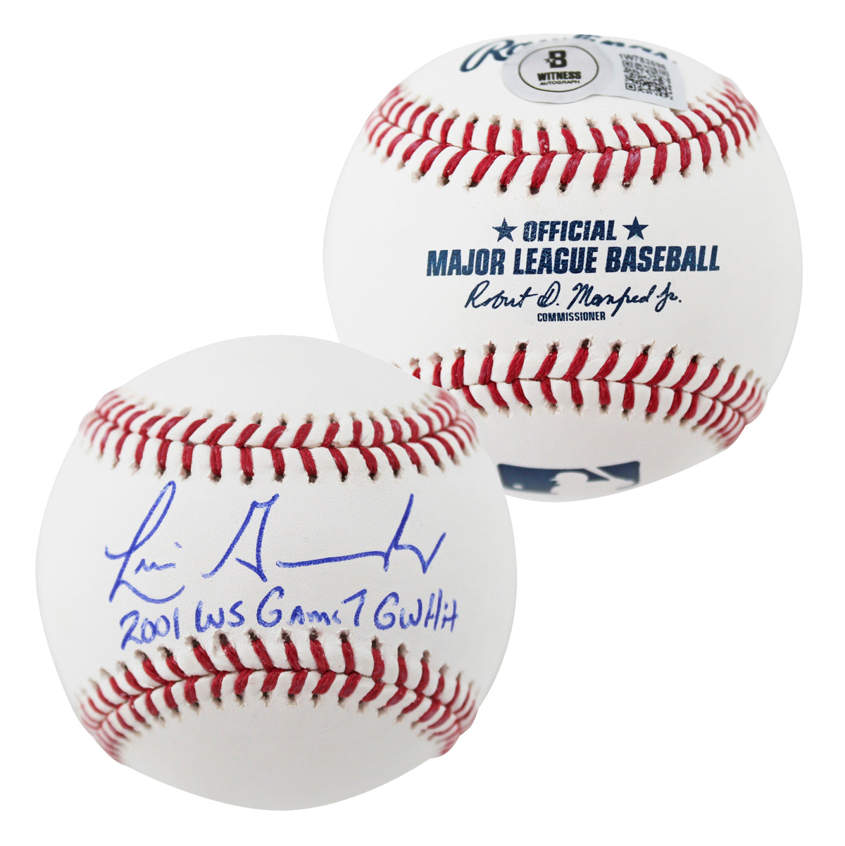 D-Backs Luis Gonzalez "2001 Ws G7 Gw Hit" Signed OML Baseball w/ Case BAS