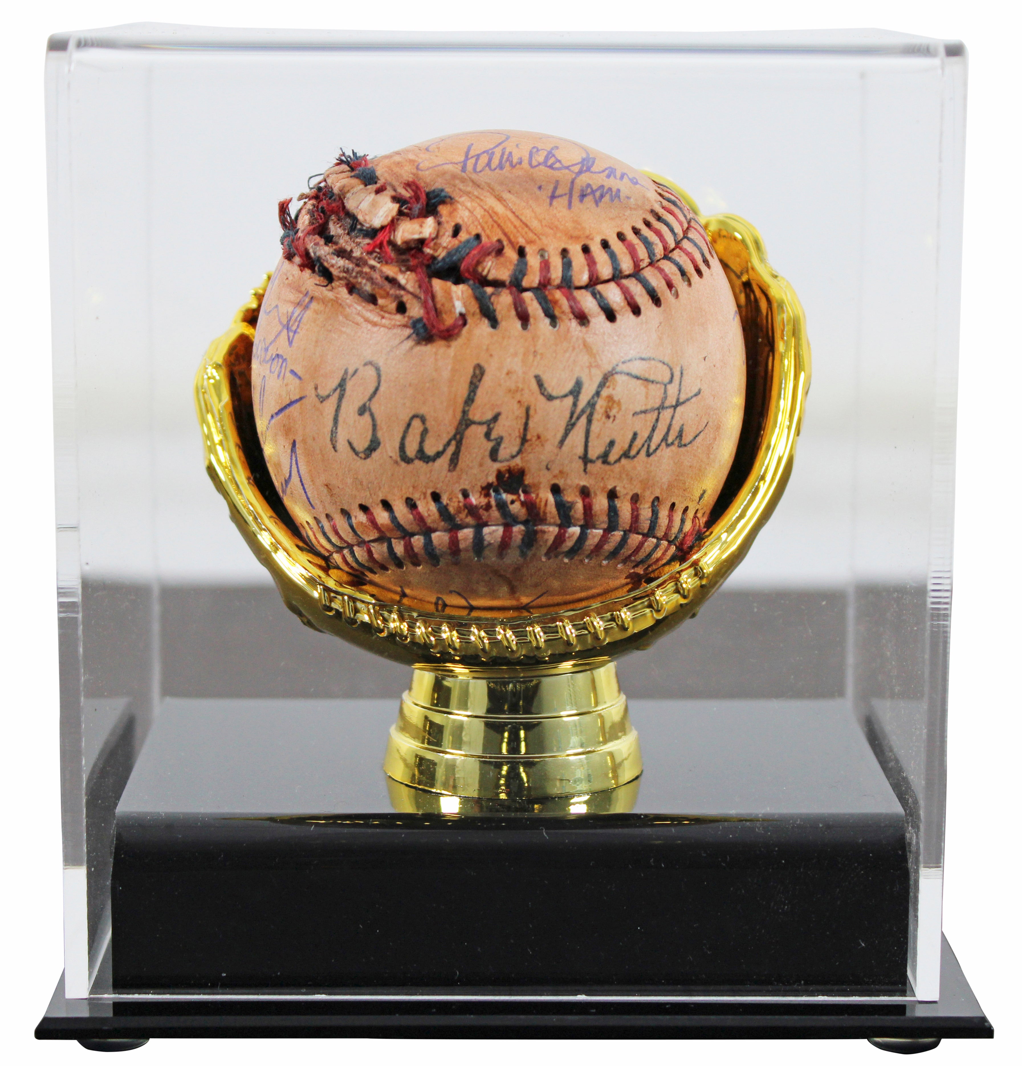 Sandlot (8) Guiry, Leopardi, Renna +5 Signed Chewed Baseball w/ Case BAS