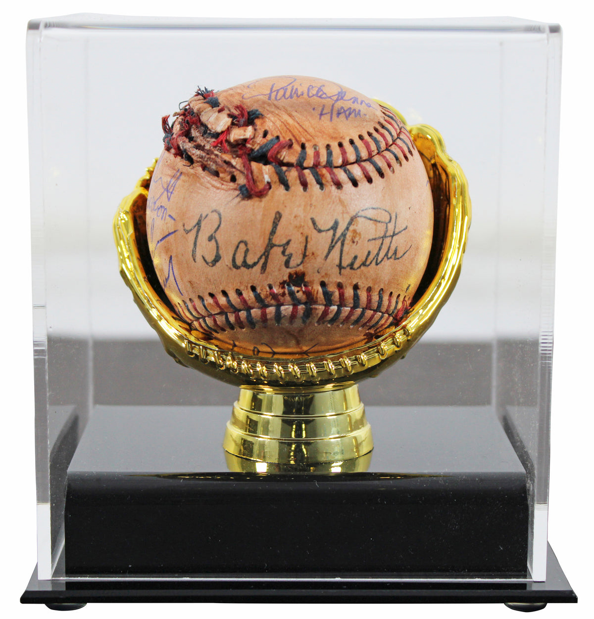 Sandlot (8) Guiry, Leopardi, Renna +5 Signed Chewed Baseball w/ Case BAS