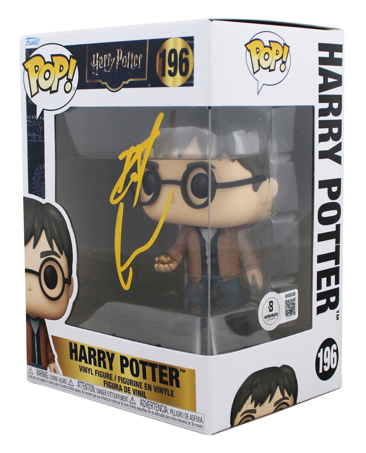 Daniel Radcliffe Harry Potter Signed #196 Funko Pop Figure w/ Yellow Sig BAS