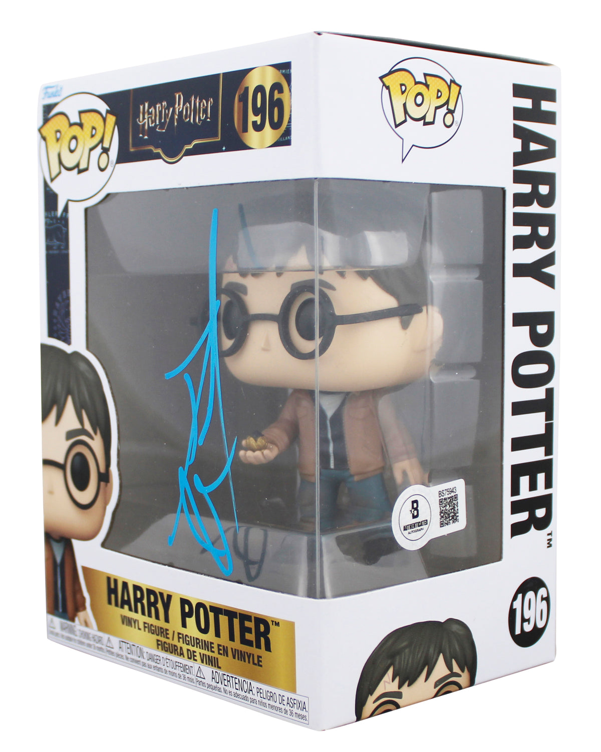 Daniel Radcliffe Harry Potter Signed #196 Funko Pop Figure w/ Blue Sig BAS