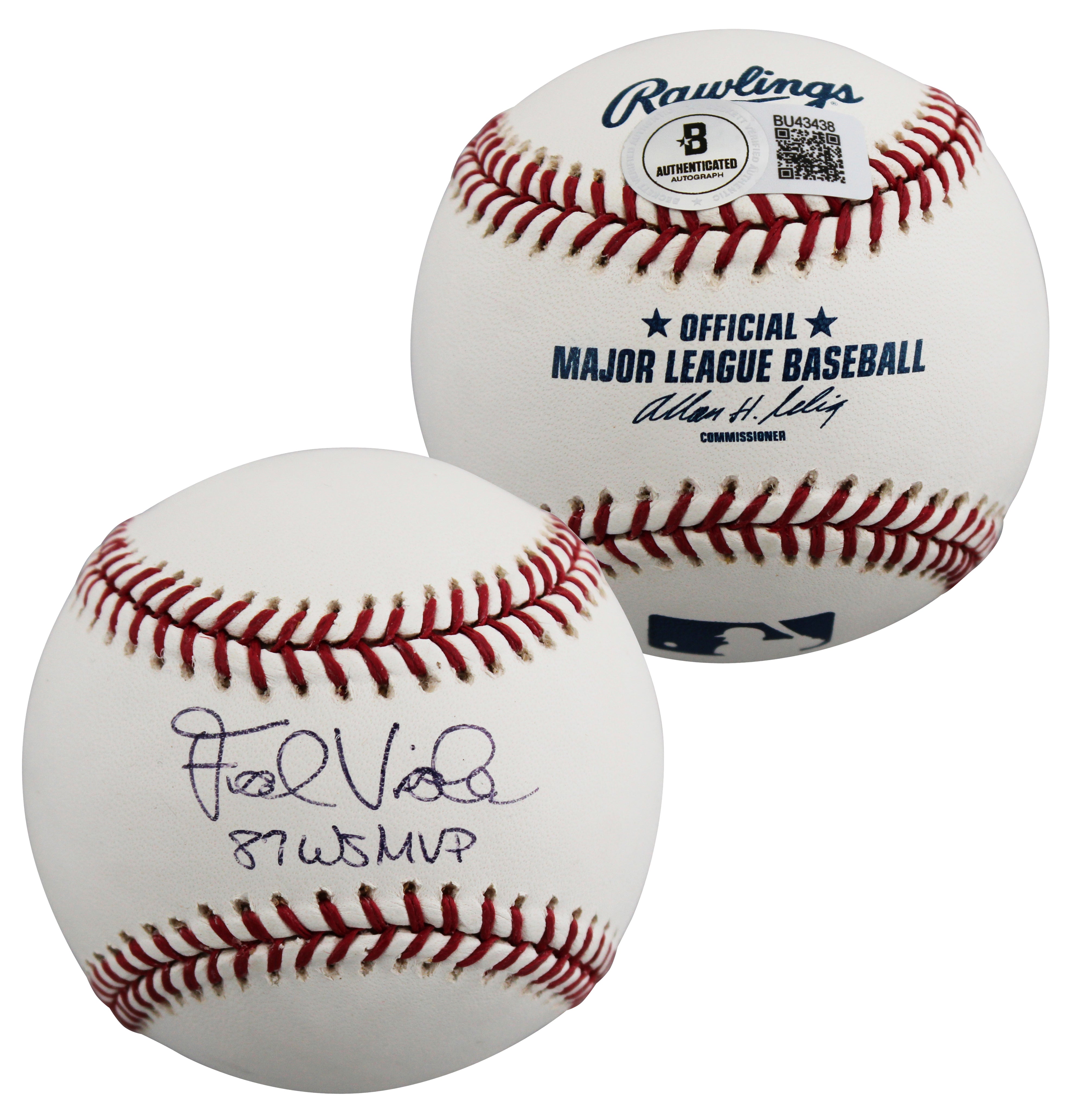 Twins Frank Viola "87 WS MVP" Authentic Signed Selig OML Baseball BAS #BU43438