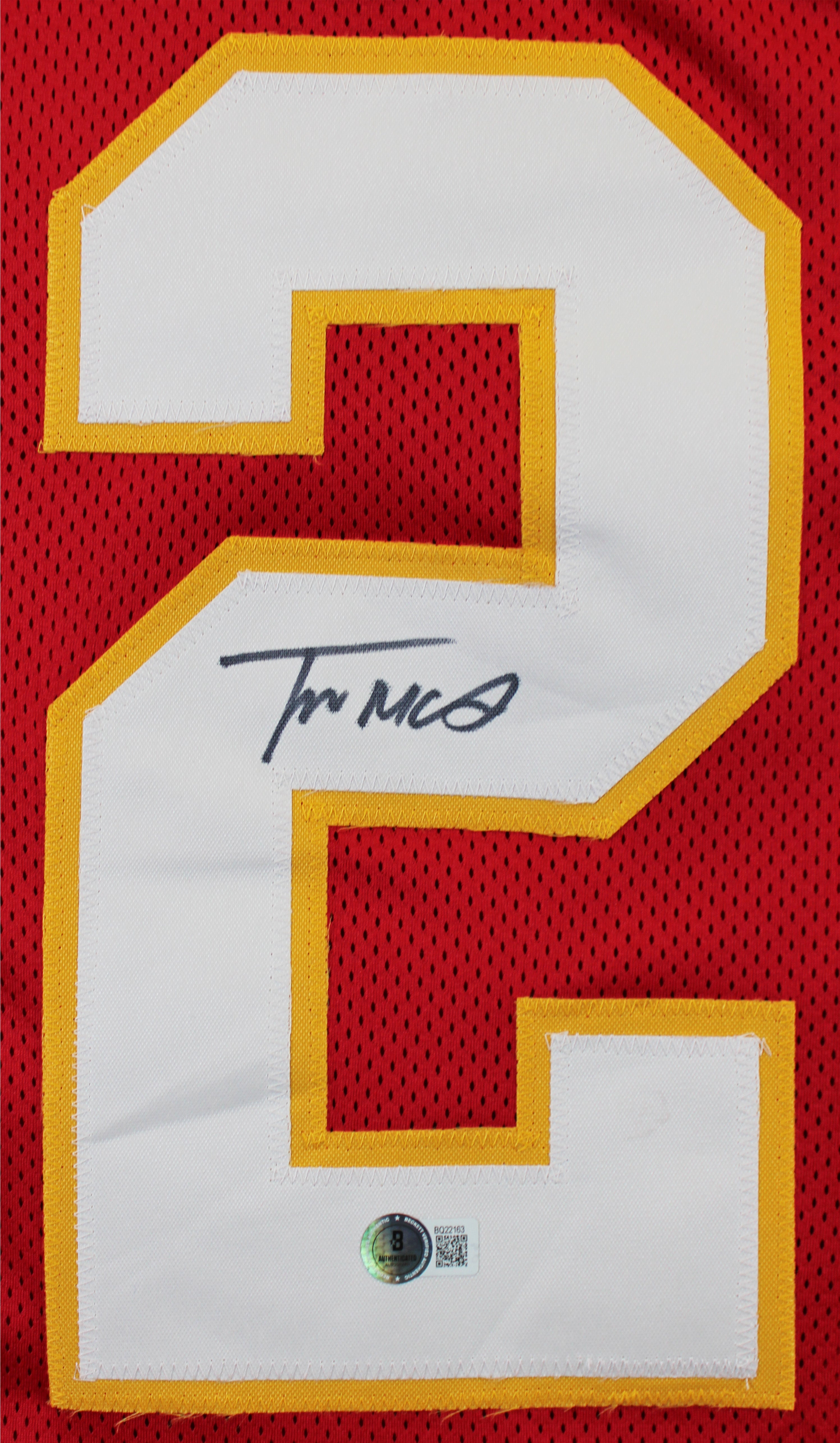 Trent McDuffie Authentic Signed Red Pro Style Jersey Autographed BAS