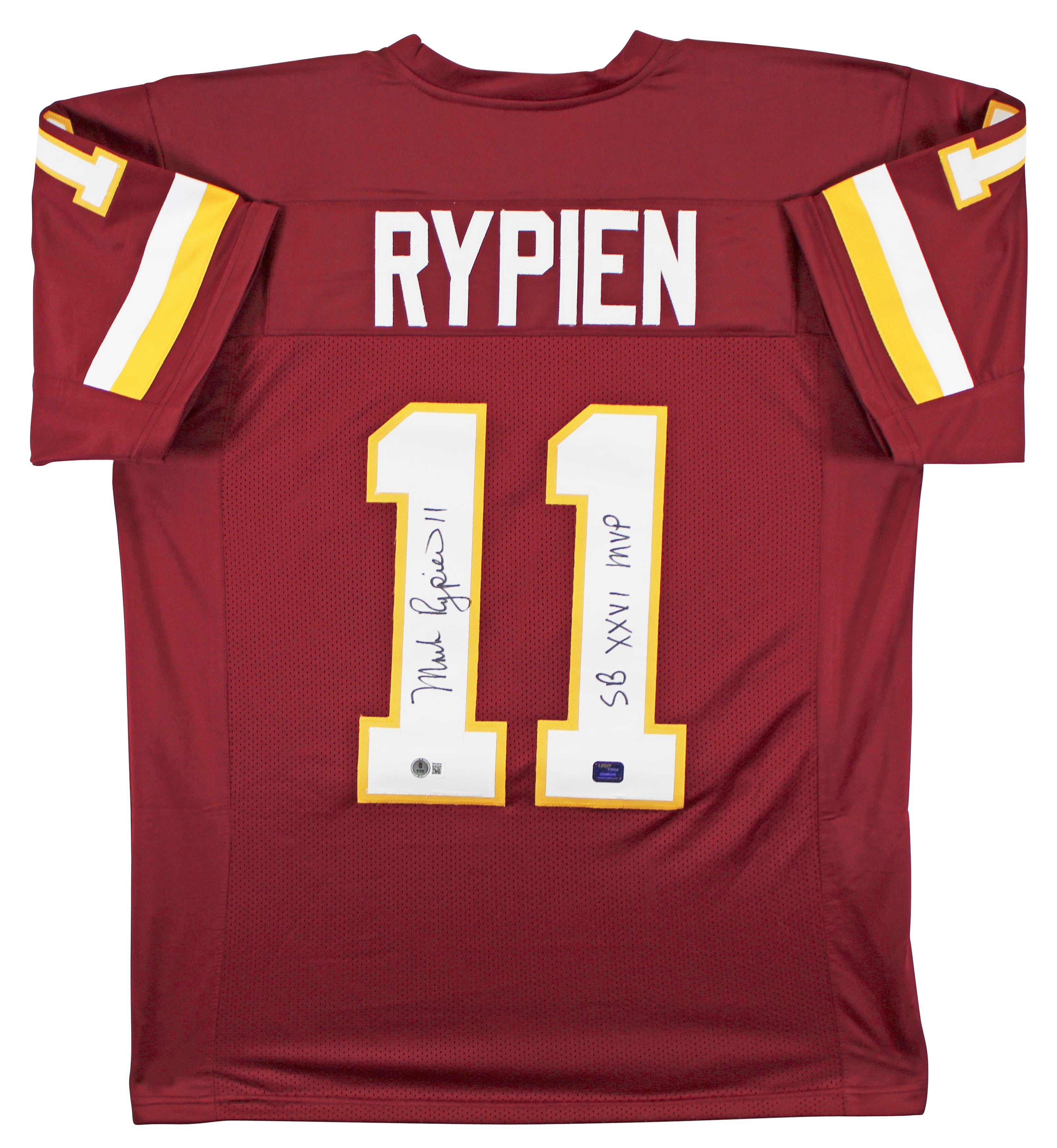 Mark Rypien "SB XXVI MVP" Signed Maroon Pro Style Jersey BAS Witnessed 2 HOLIDAY DOORBUSTER