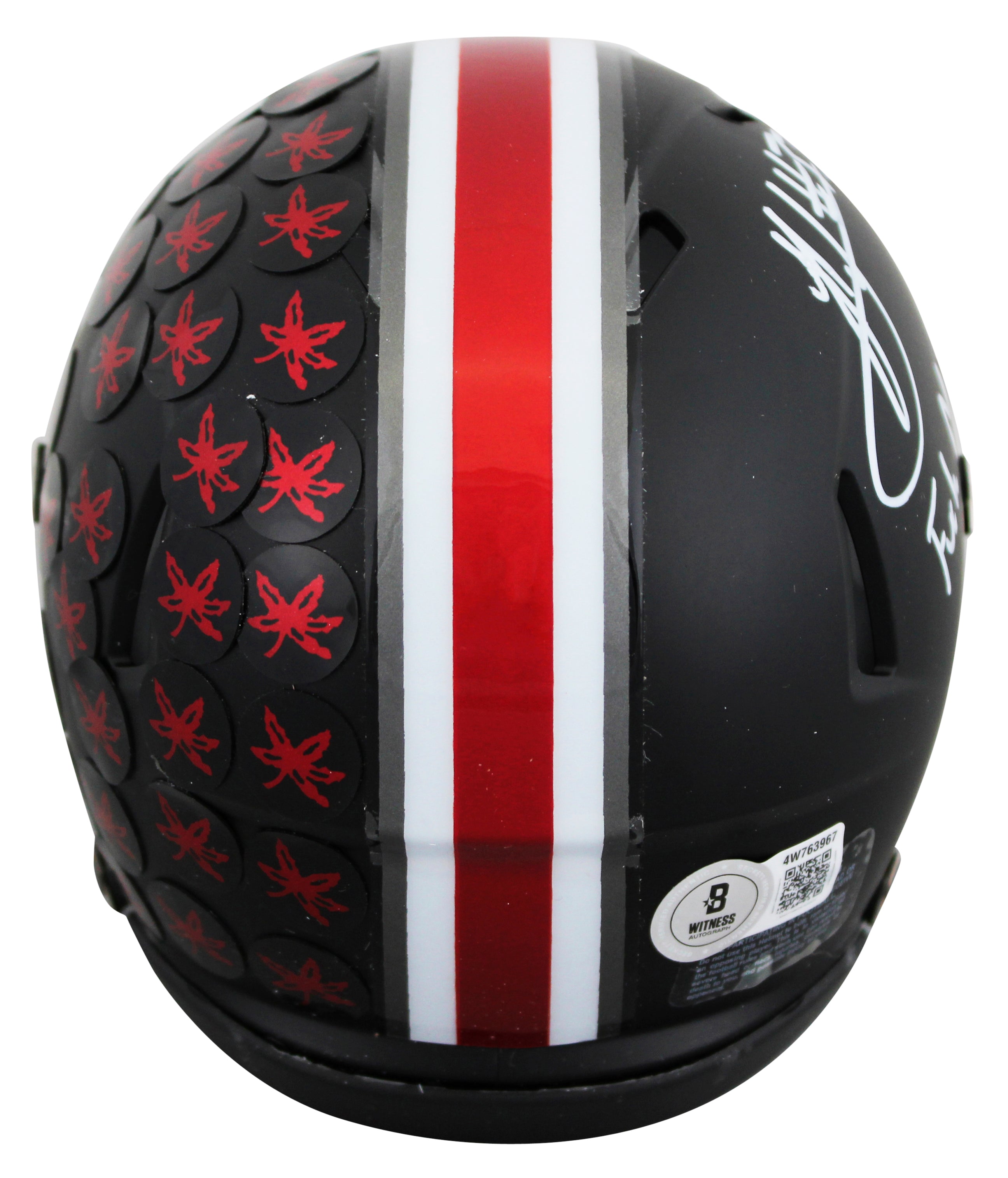 Ohio State Jack Sawyer "F*** Michigan" Signed Black Speed Mini Helmet BAS Wit