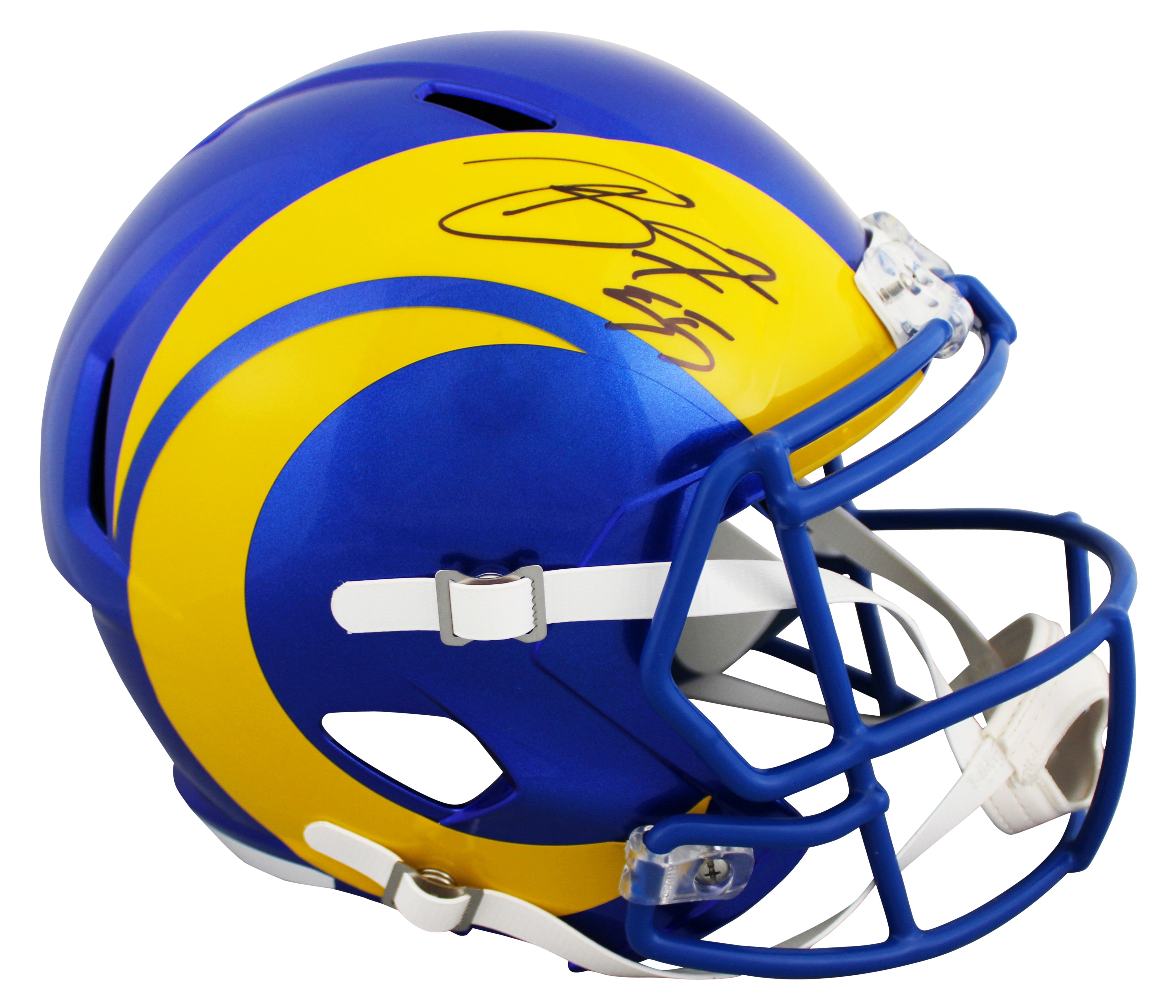 Rams Braden Fiske Authentic Signed Full Size Speed Rep Helmet BAS Witnessed