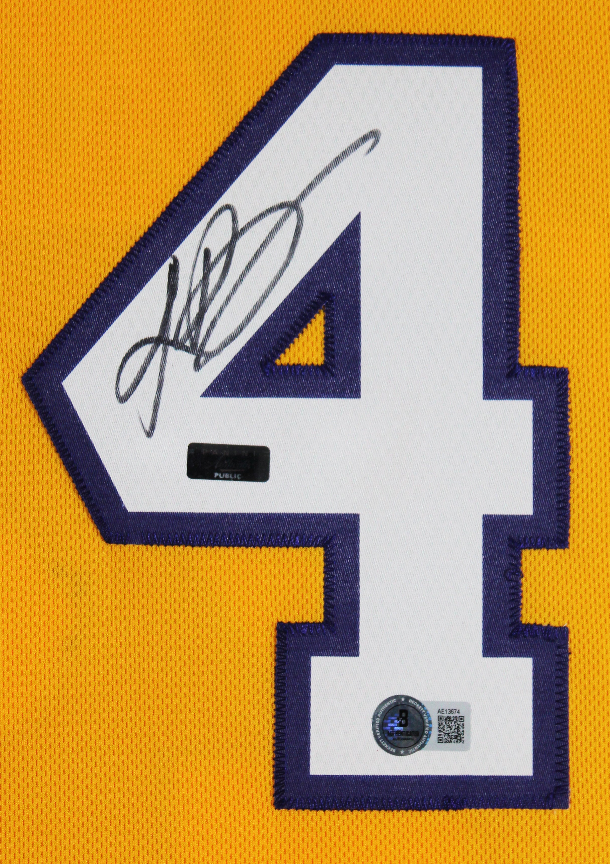 Lakers Kobe Bryant Authentic Signed Yellow Nike Framed Jersey BAS #AE13674