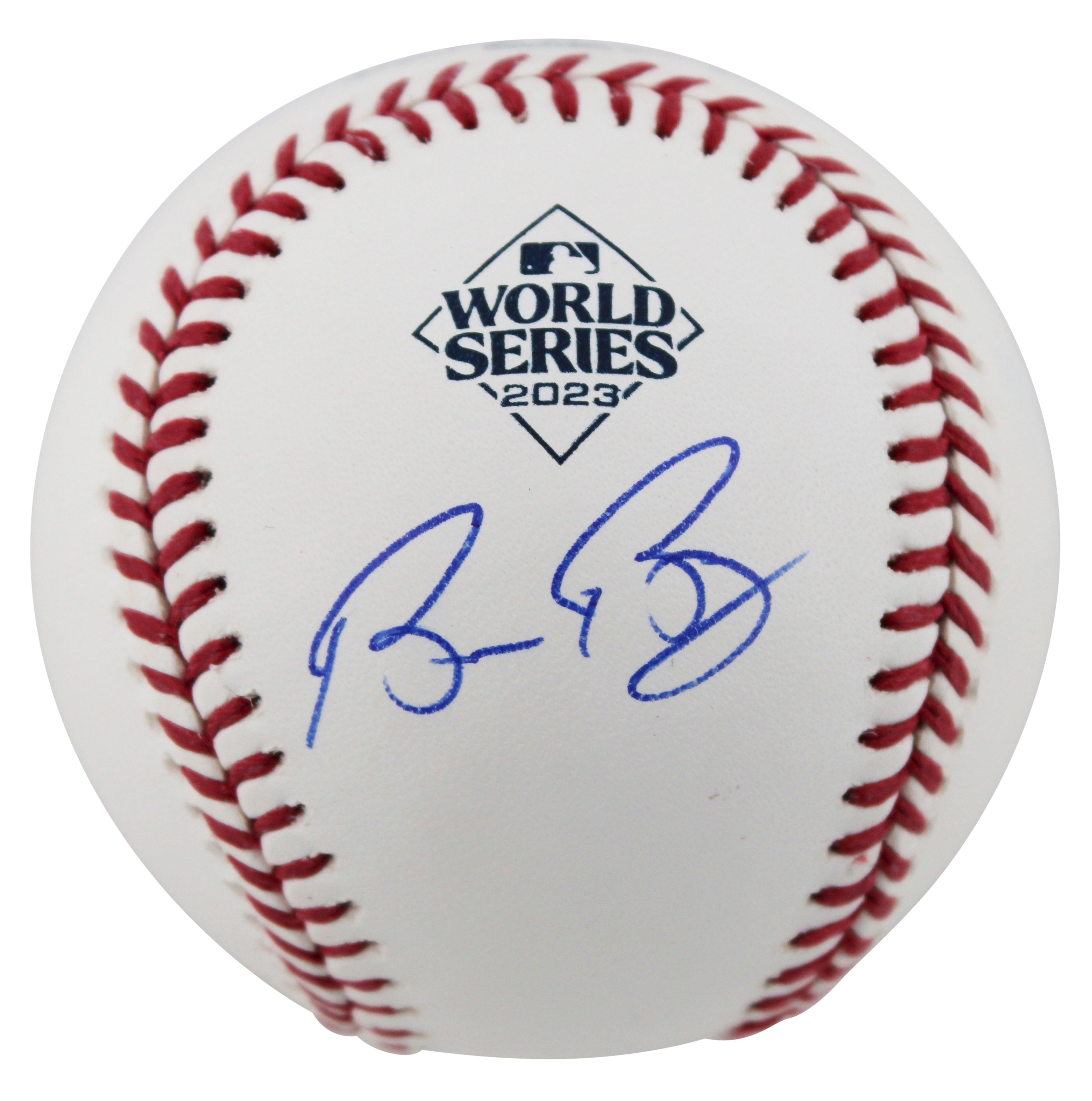 Rangers Bruce Bochy Signed 2023 World Series Logo Baseball BAS #BQ45350