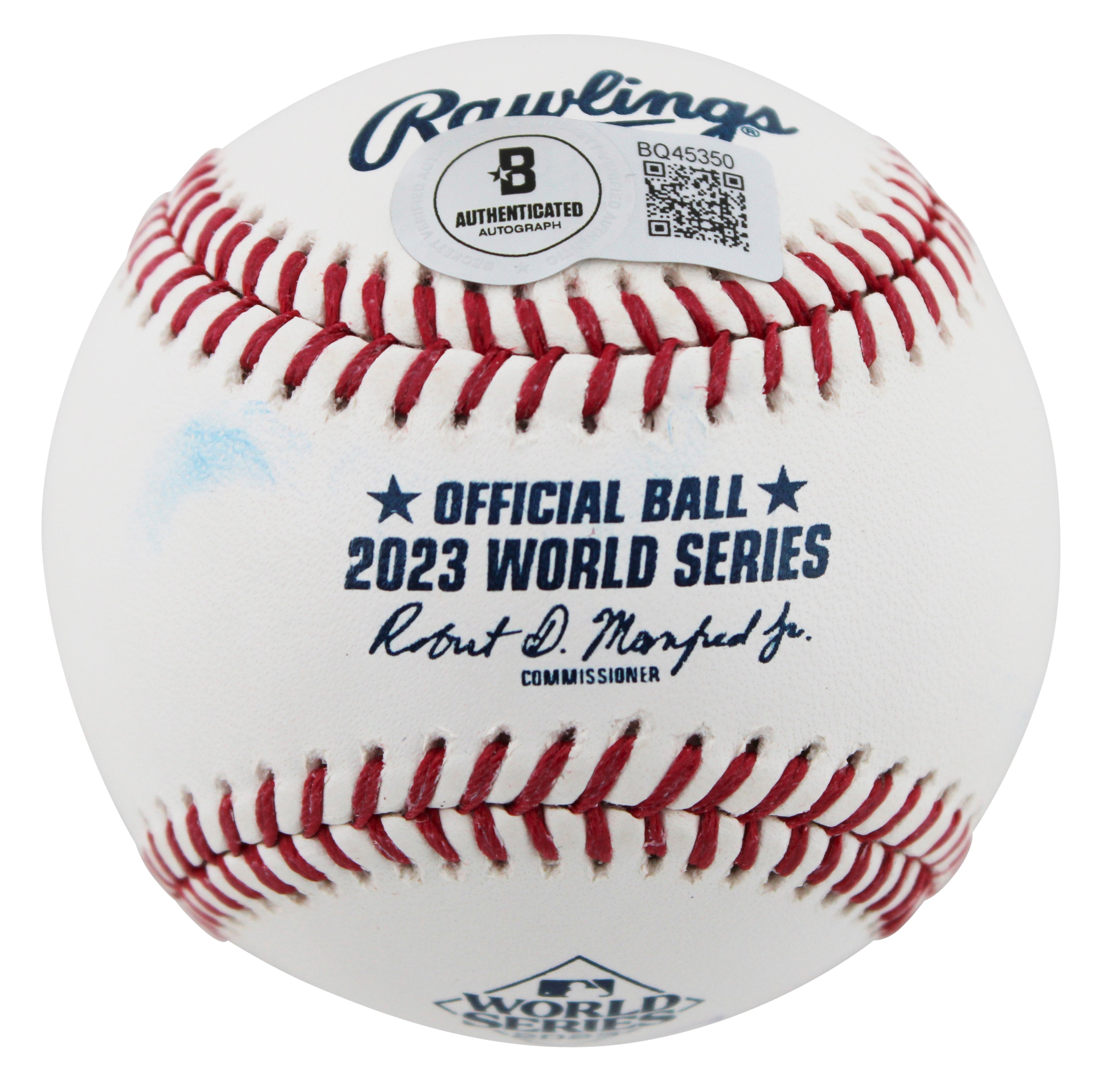 Rangers Bruce Bochy Signed 2023 World Series Logo Baseball BAS #BQ45350