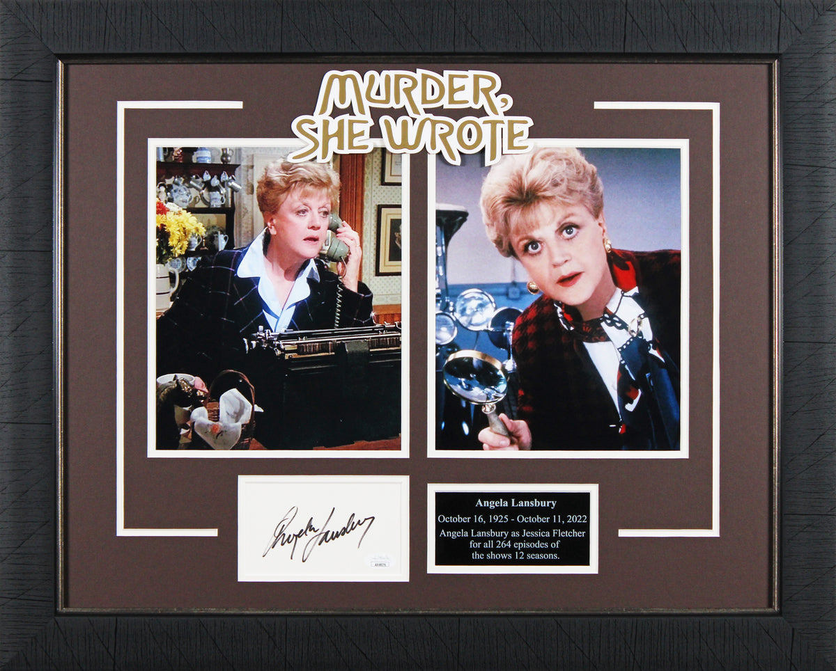Angela Lansbury Murder, She Wrote Signed 3x5 Index Card Framed Display JSA