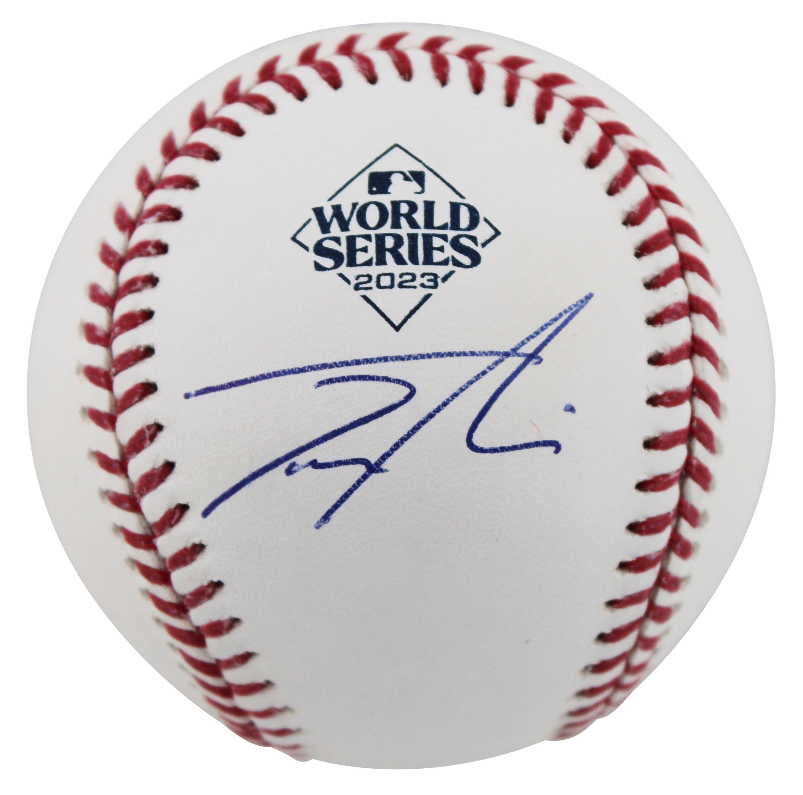 Rangers Josh Smith Authentic Signed 2023 World Series Logo Baseball BAS #BQ45352