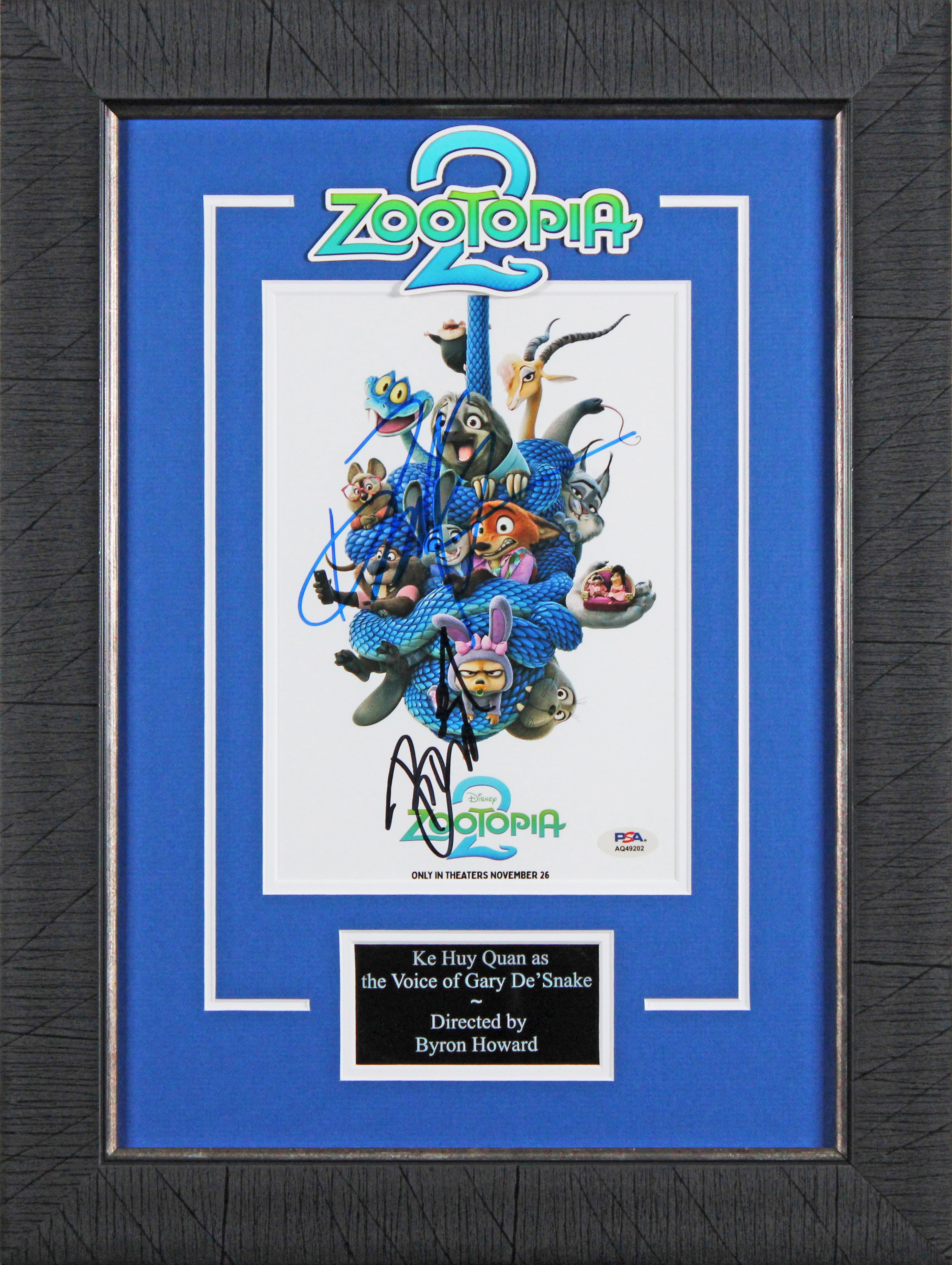 Ke Huy Quan & Byron Howard Zootopia 2 Signed 8x10 Framed Photo PSA/DNA #AQ49202