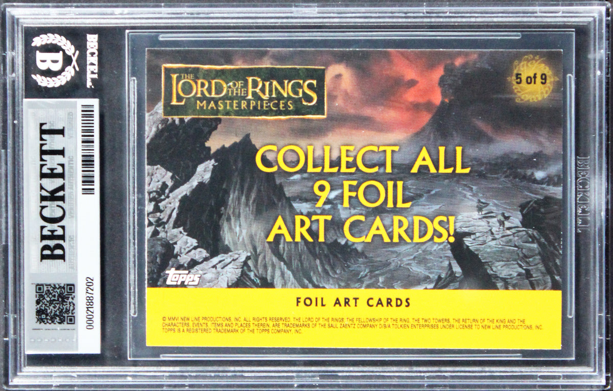 Elijah Wood Signed 2006 Topps LOTR MP Silver Foil #5 Card Auto 10! BAS Slabbed