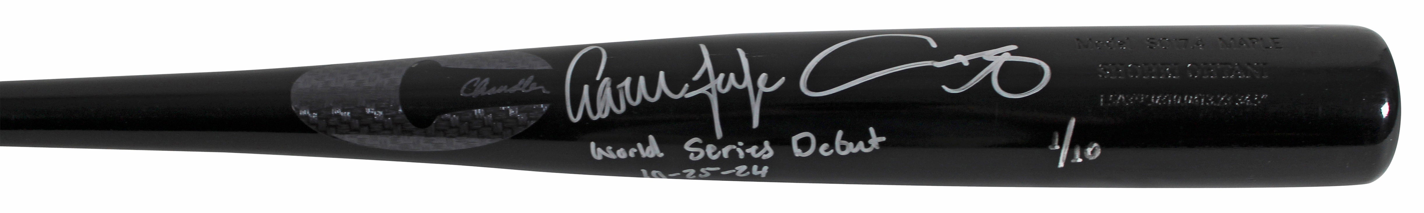 Shohei Ohtani & Aaron Judge "WS Debut" Signed Chandler Bat LE #1/10 MLB Fanatics
