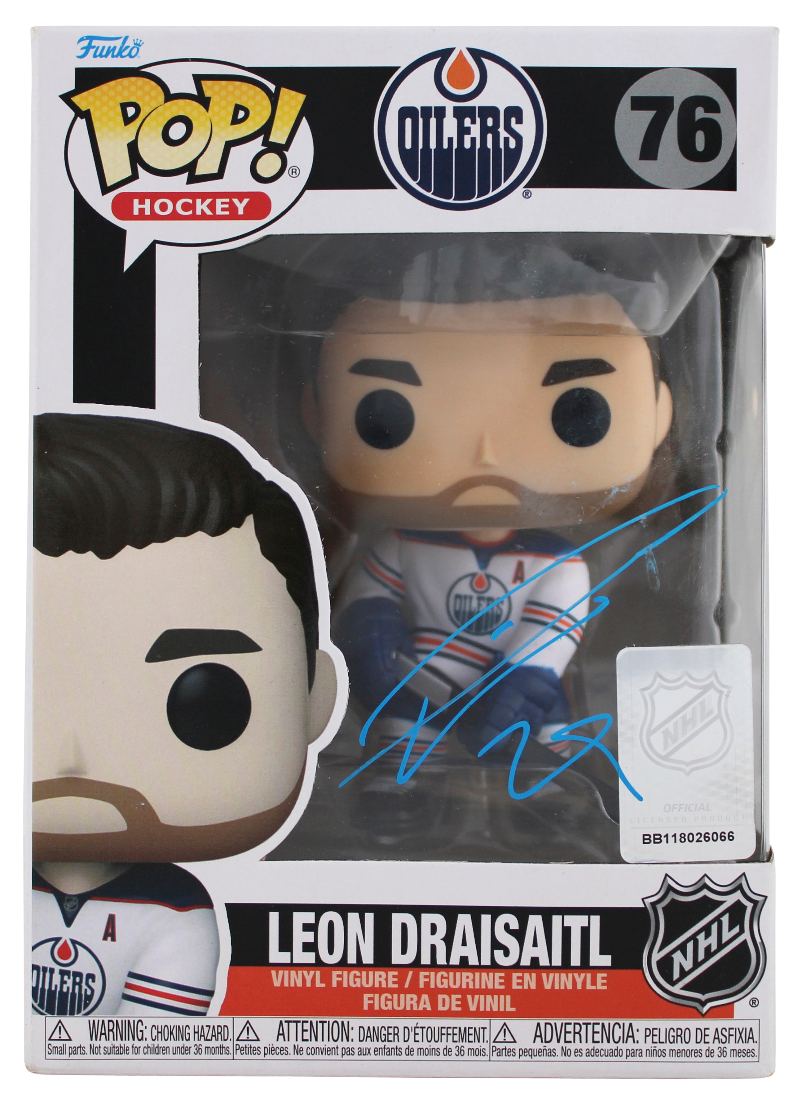 Oilers Leon Draisaitl Authentic Signed #76 Funko Pop Vinyl Figure BAS #BQ96342