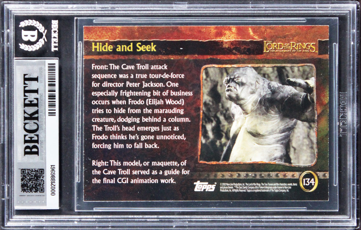 Elijah Wood "Frodo" Signed 2002 Topps LOTR FOTR #134 Card Auto 10! BAS Slabbed