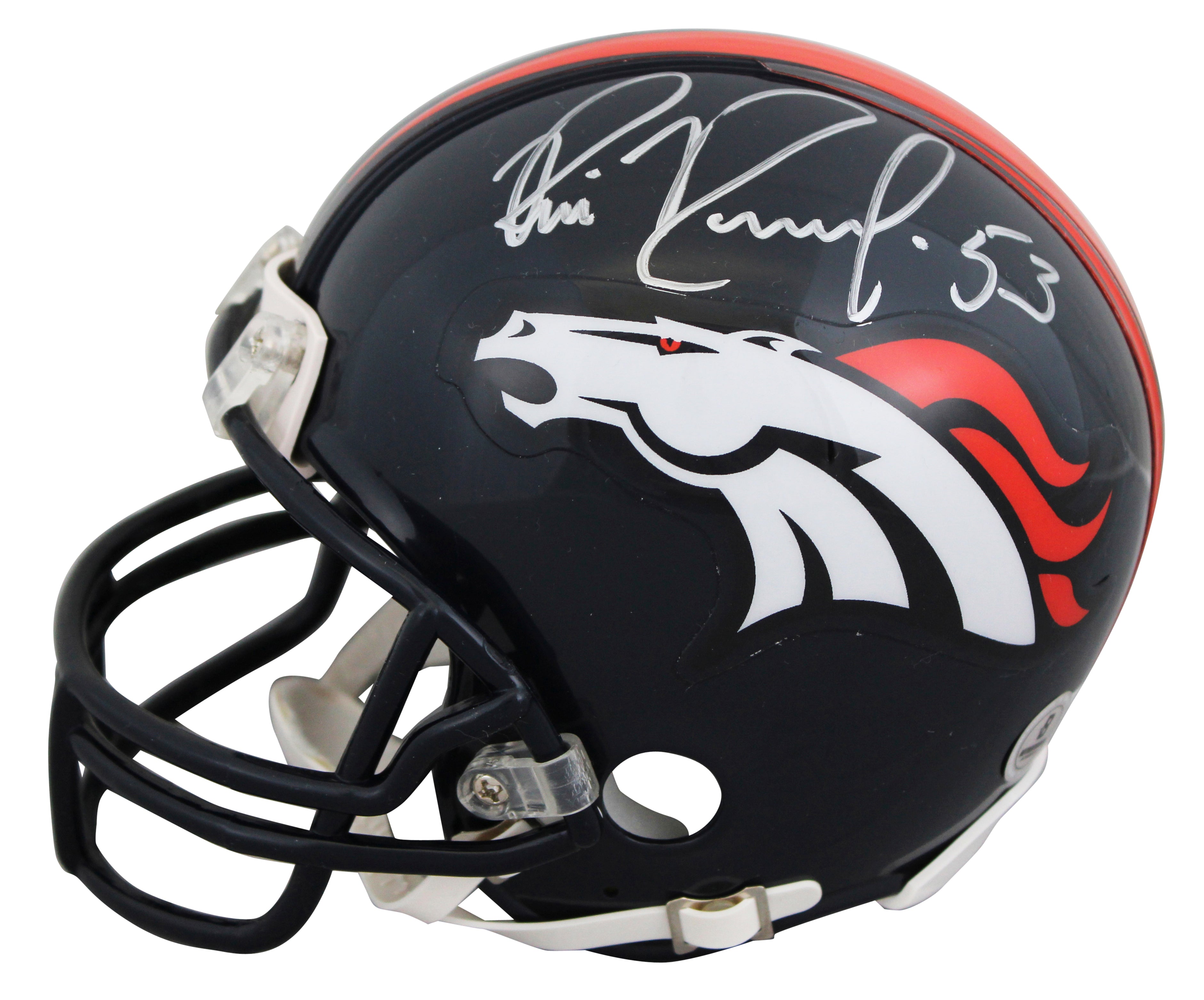 Broncos Bill Romanowski Authentic Signed VSR4 Rep Mini Helmet BAS #BV01193