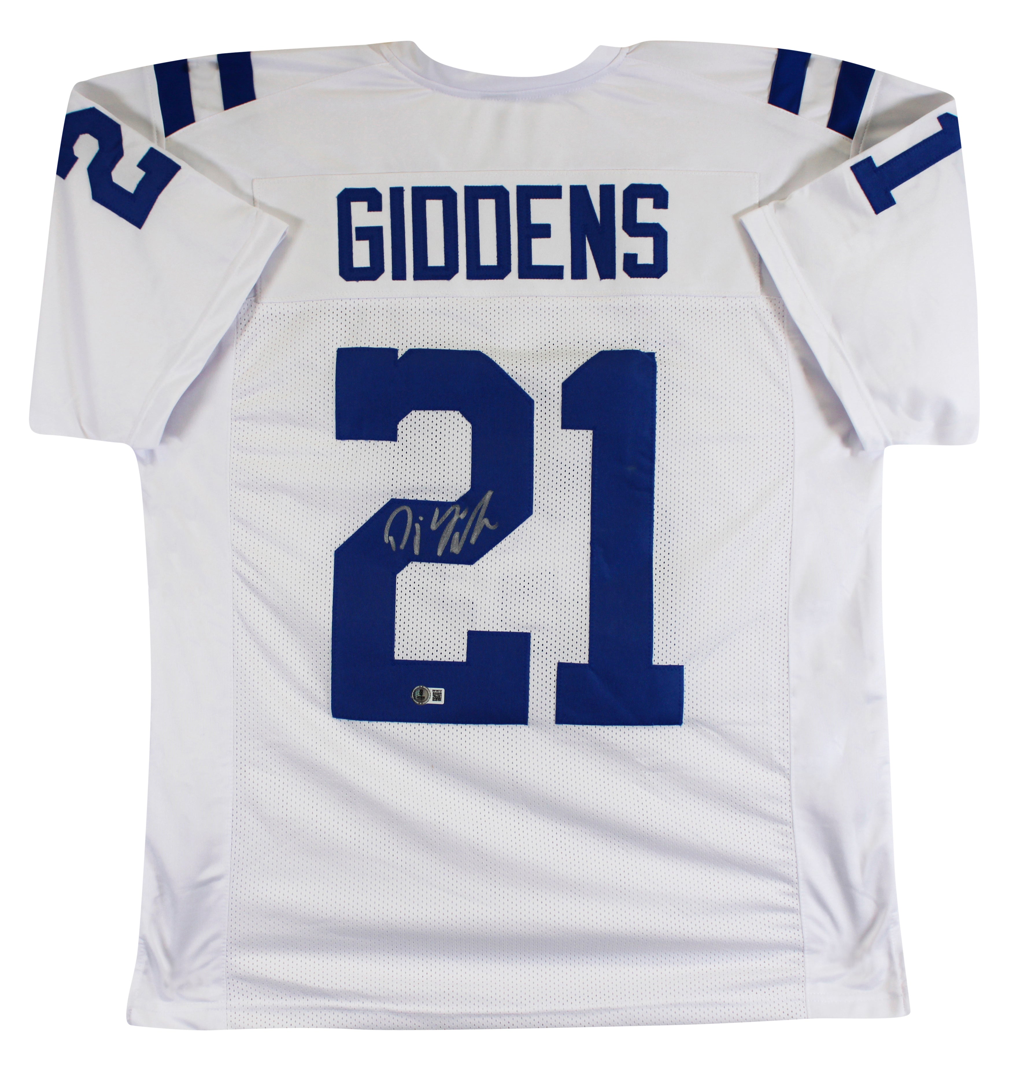 D.J. Giddens Authentic Signed White Pro Style Jersey Autographed BAS Witnessed