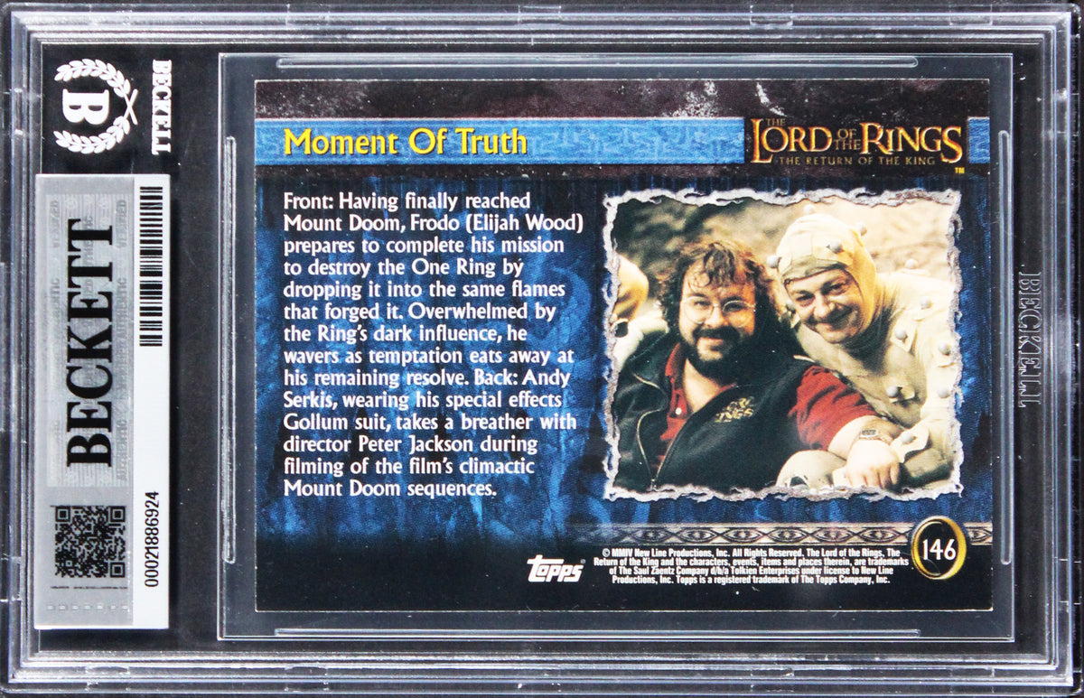 Elijah Wood Signed 2004 Topps LOTR Moment Of Truth #146 Card Auto 10 BAS Slabbed