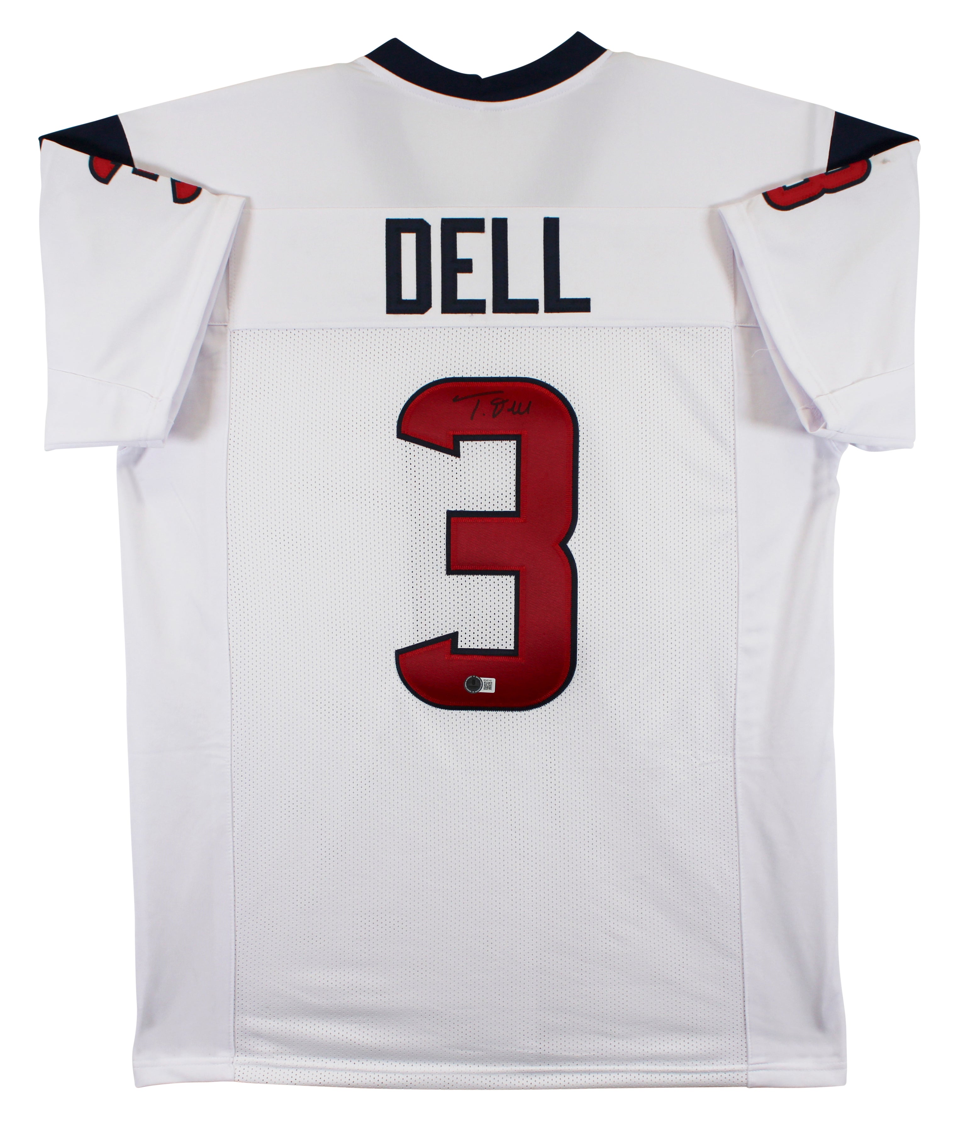 Tank Dell Authentic Signed White Pro Style Jersey w/ Black Signature BAS