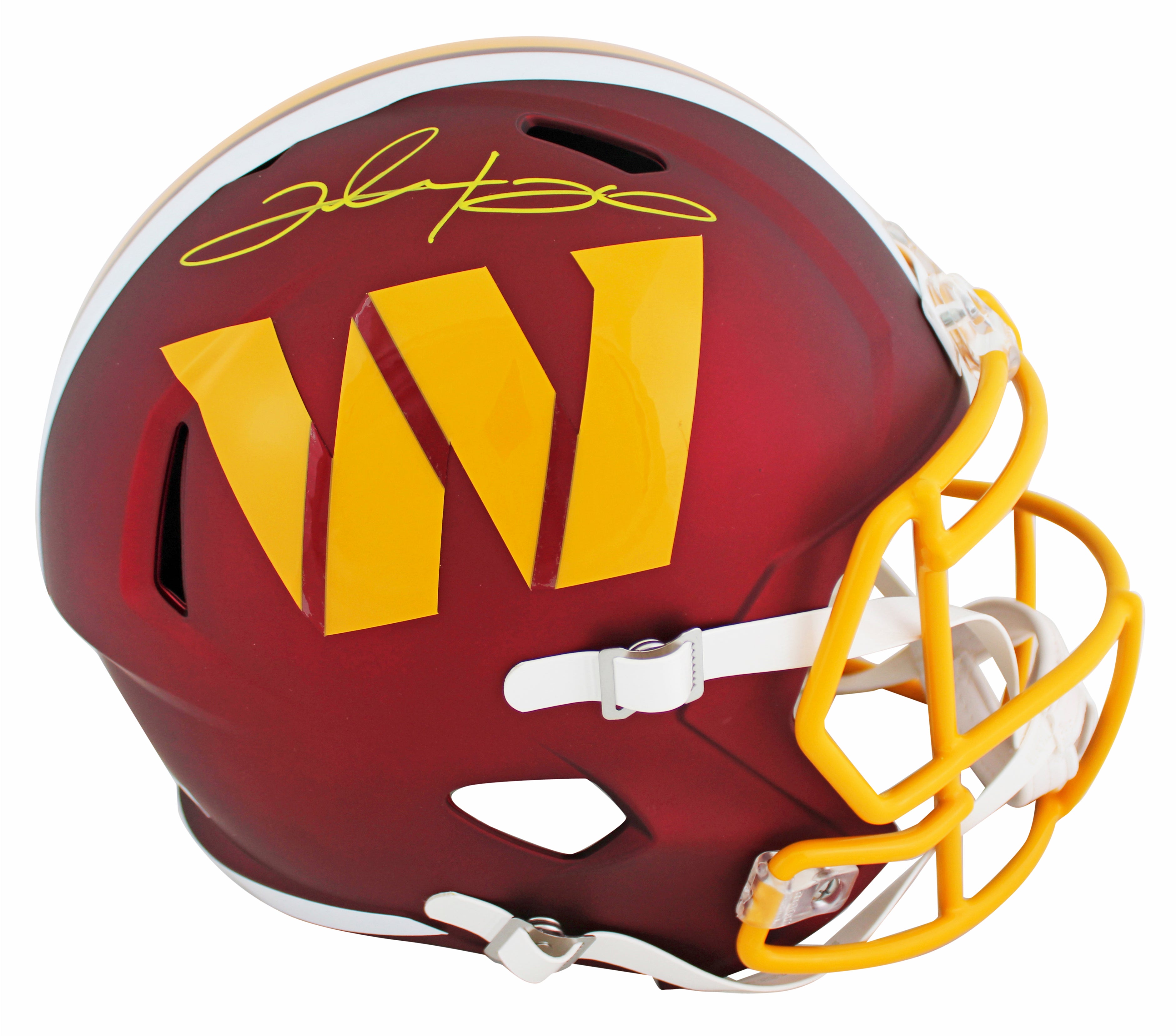 Commanders Clinton Portis Signed 2024 On-Field Alt F/S Speed Rep Helmet BAS Wit