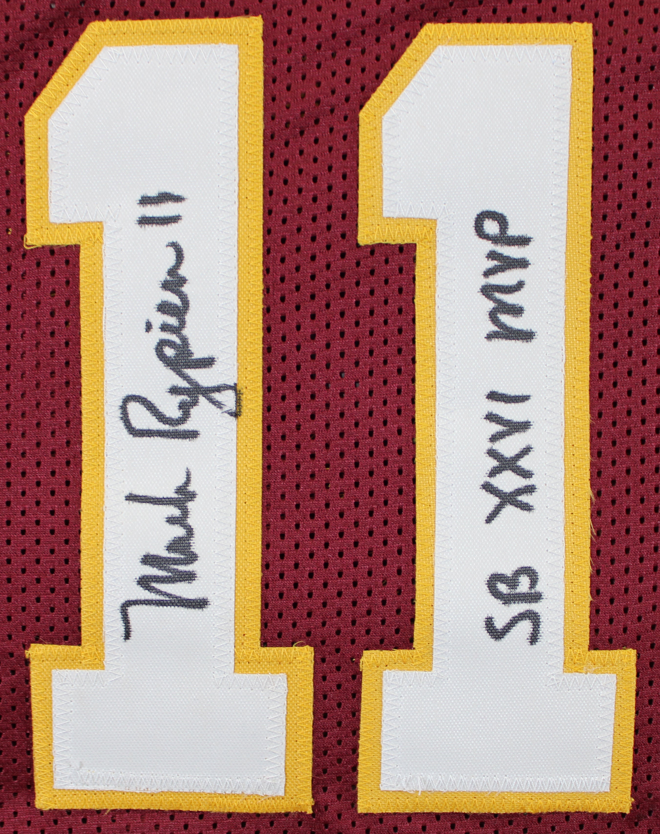 SB MVPs (3) Williams, Rypien & Riggins Signed Maroon Pro Style Jersey BAS Wit
