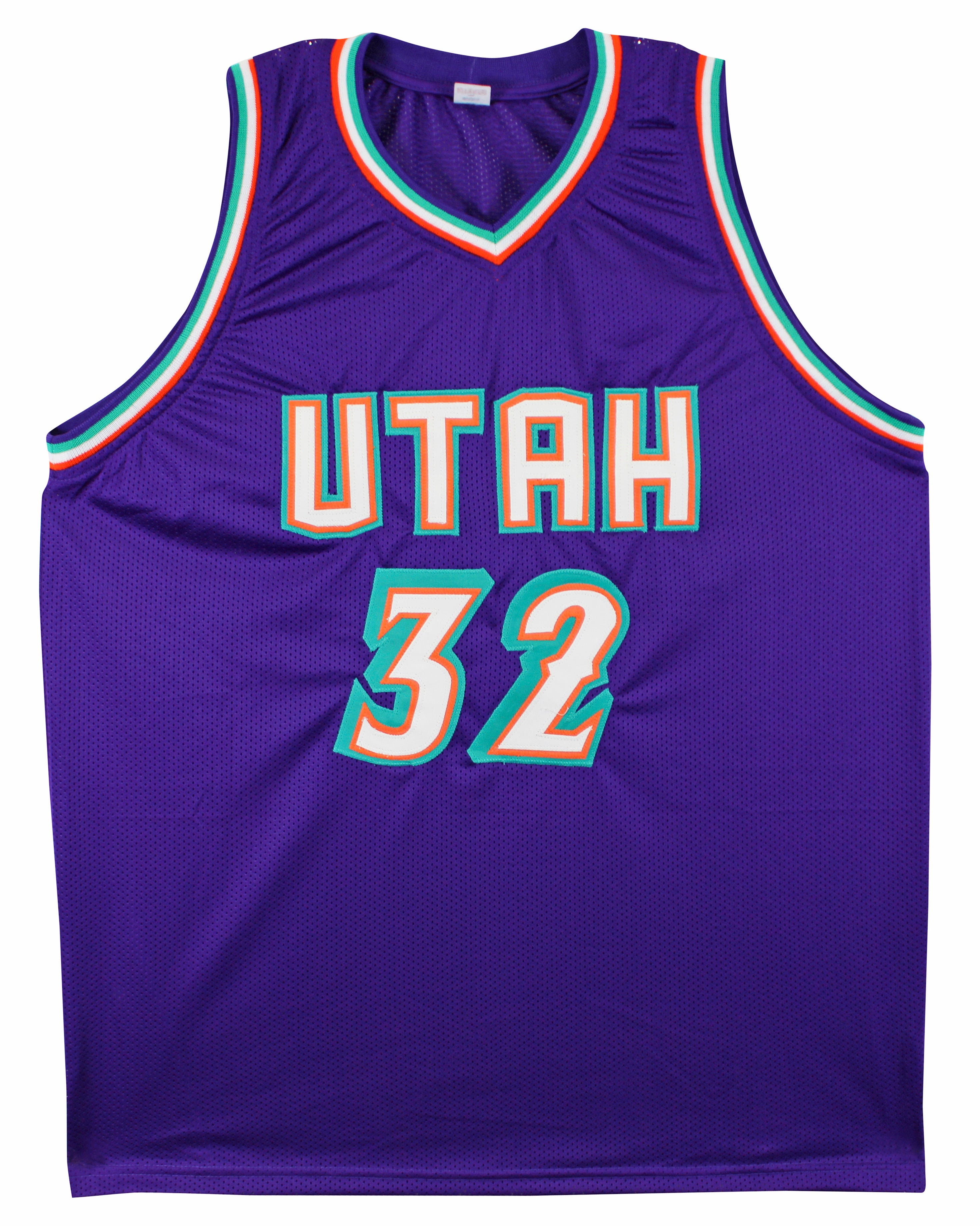 Karl Malone Authentic Signed Purple Pro Style Jersey Autographed BAS Witnessed
