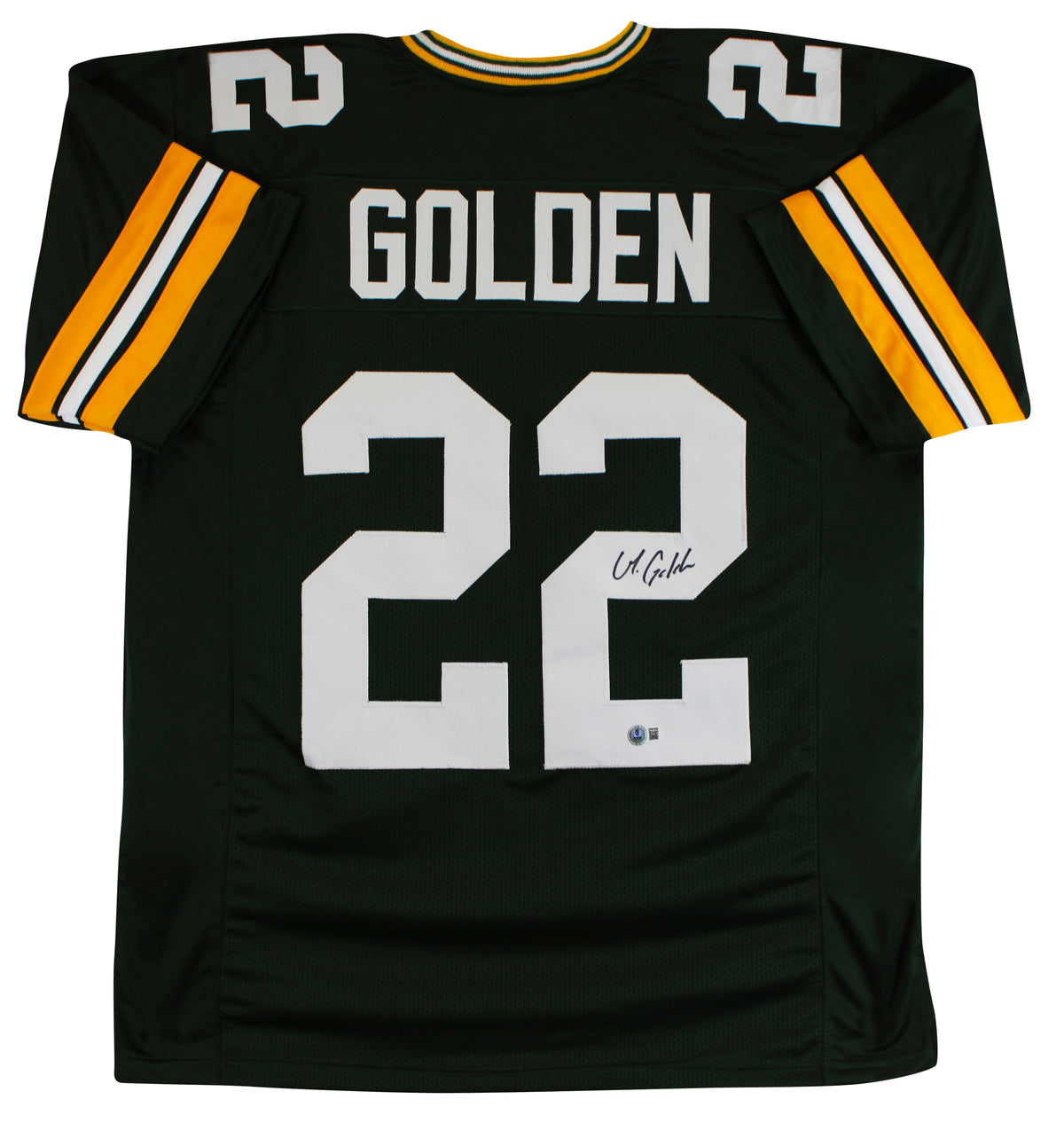 Matthew Golden Authentic Signed Green Pro Style Jersey Autographed BAS Witnessed
