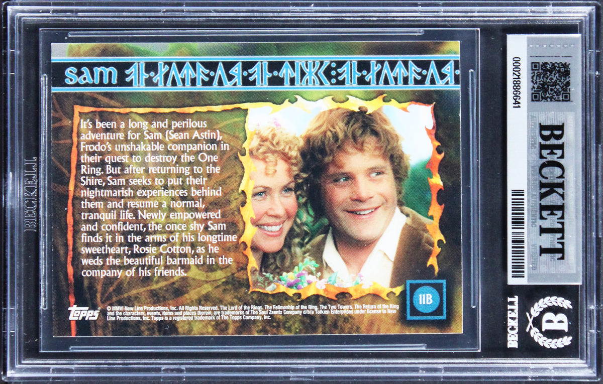 Sean Astin Signed 2006 Topps LOTR Evolution Rare #11B Card Auto 10! BAS Slabbed