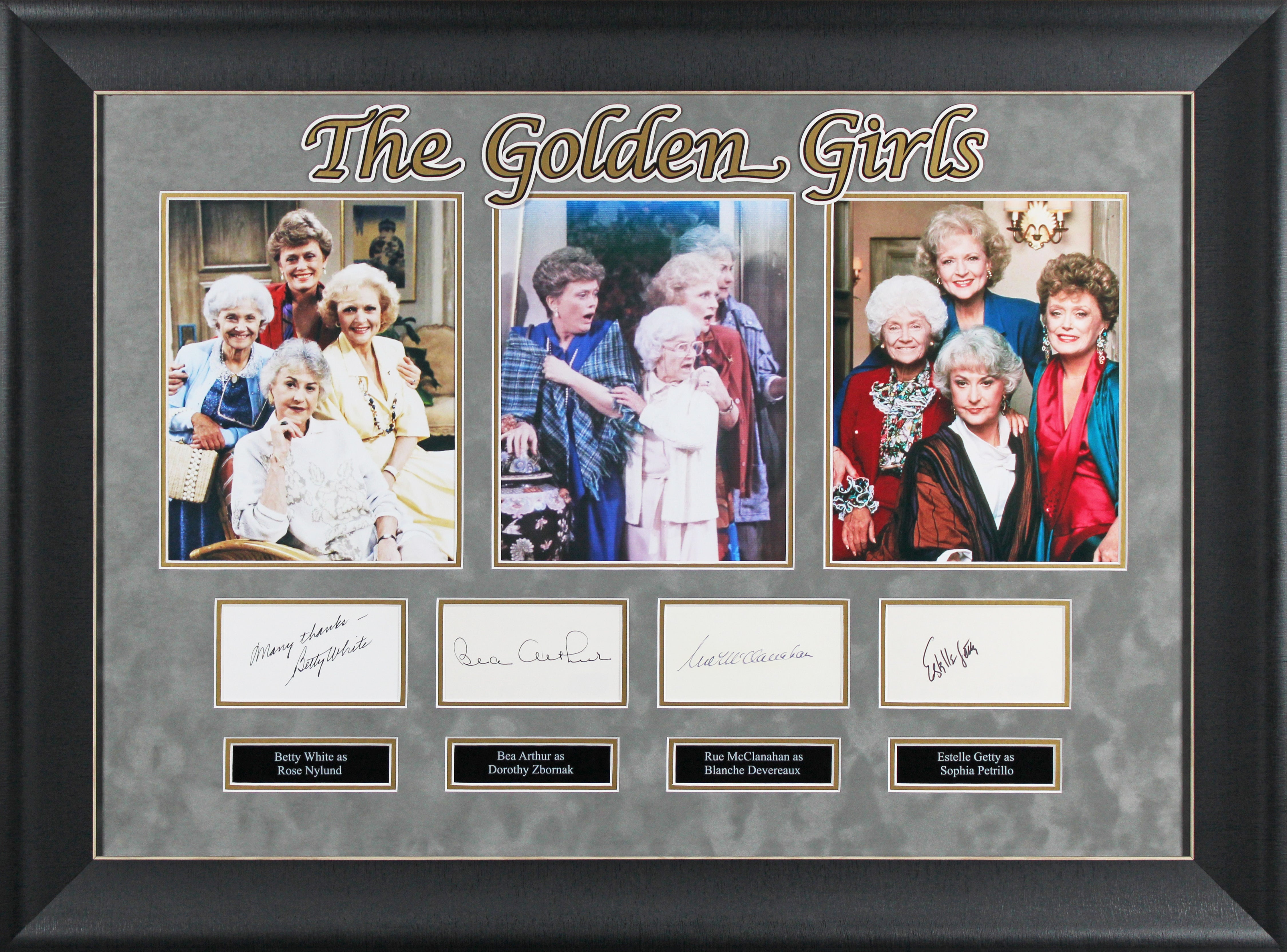 Golden Girls (4) White, Arthur, Getty & McClanahan Signed Framed Display BAS 2