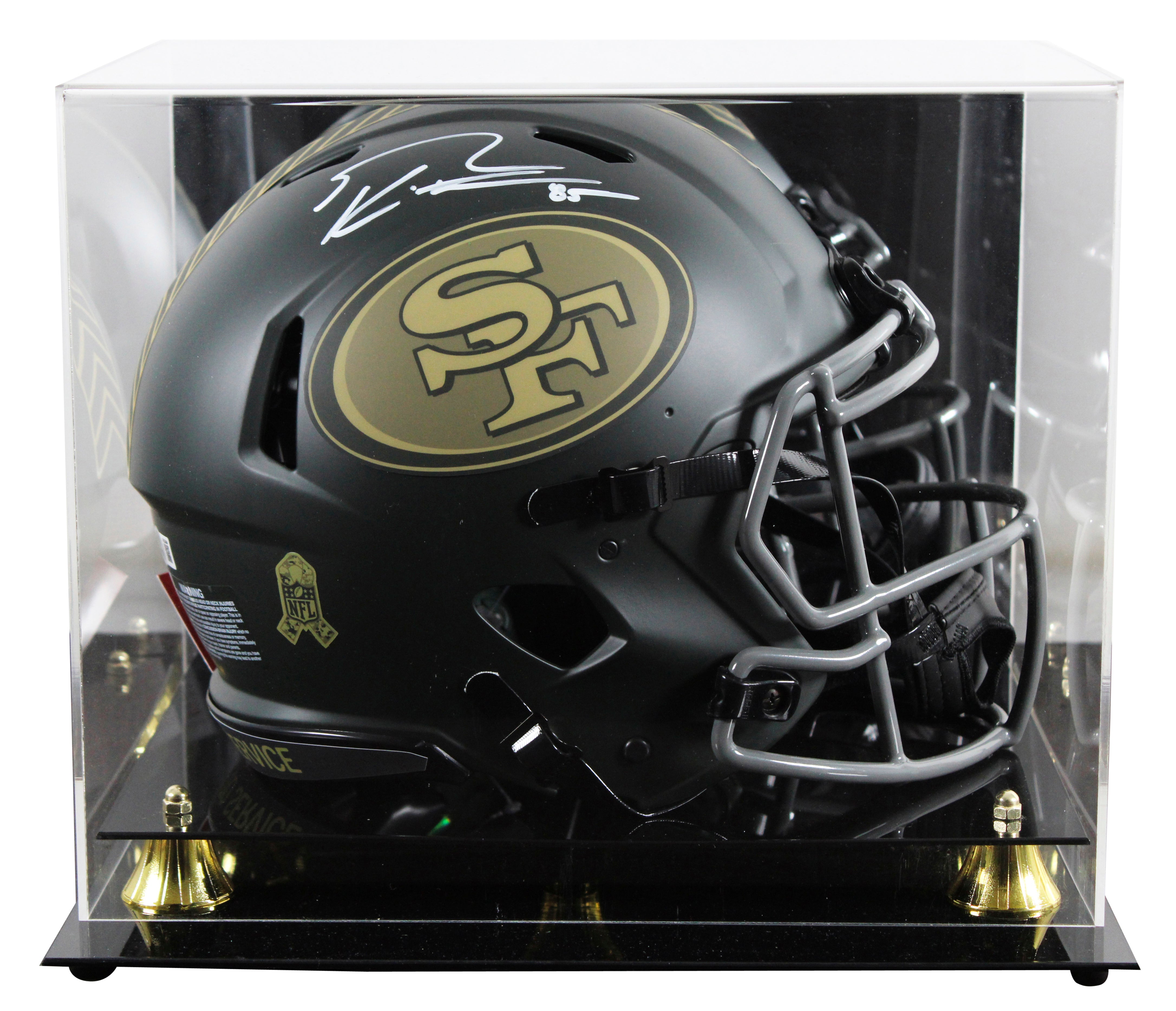 49ers George Kittle Signed STS IV Full Size Speed Proline Helmet W/ Case BAS Wit