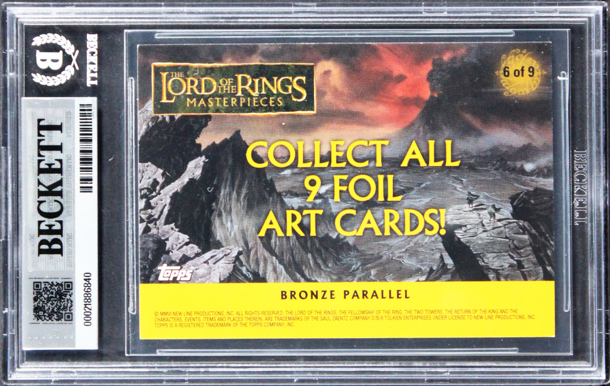 Sean Astin Signed 2006 Topps LOTR MP Foil Bronze #6 Card Auto GM 10! BAS Slabbed