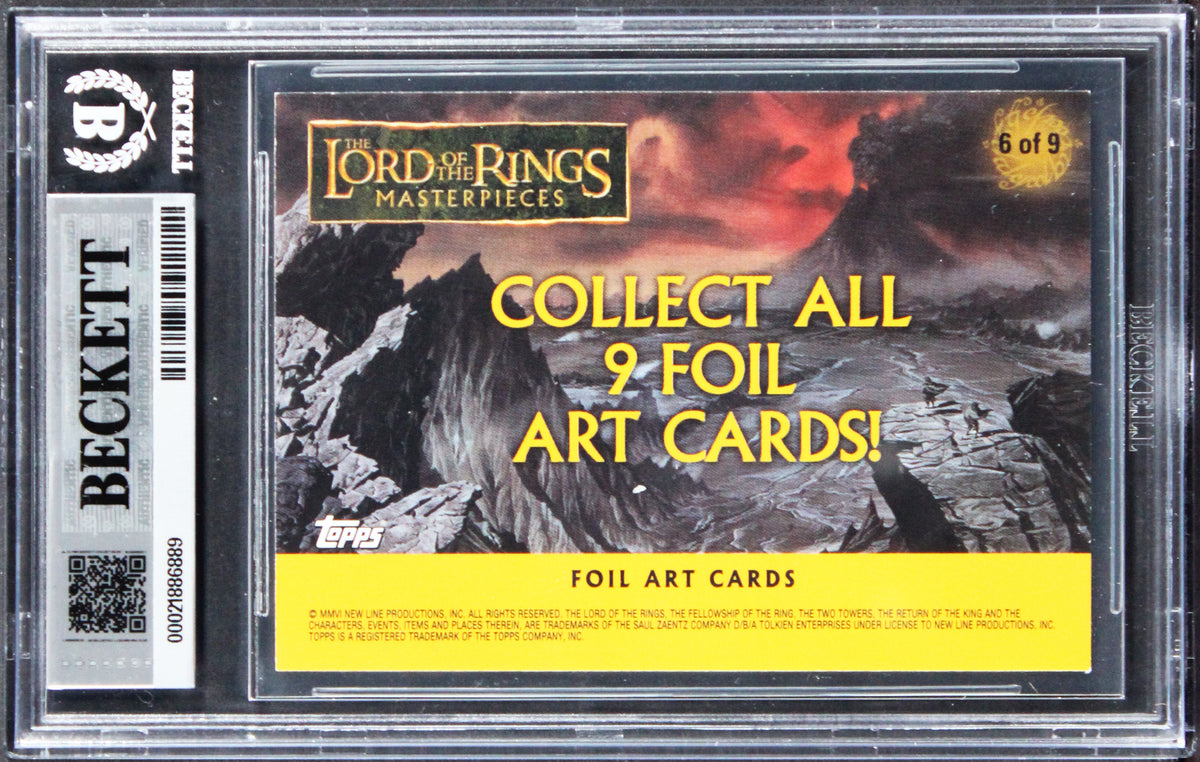 Sean Astin "Sam" Signed 2006 Topps LOTR MP Foil Silver #6 Card Auto 10! BAS Slab