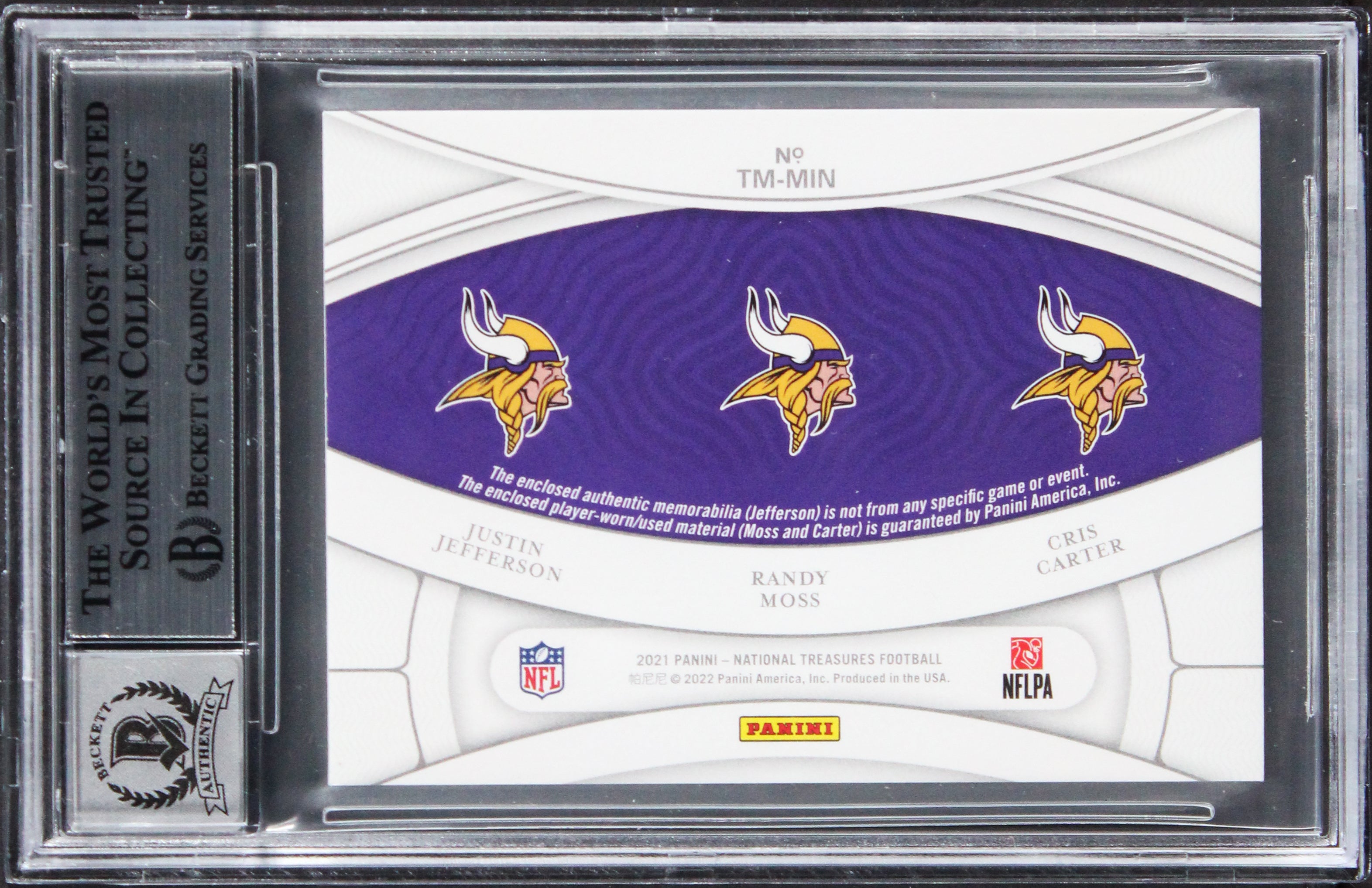 (3) Jefferson, Moss & Carter Signed 2021 NT Mat #6 36/99 Card Auto 10! BAS Slab