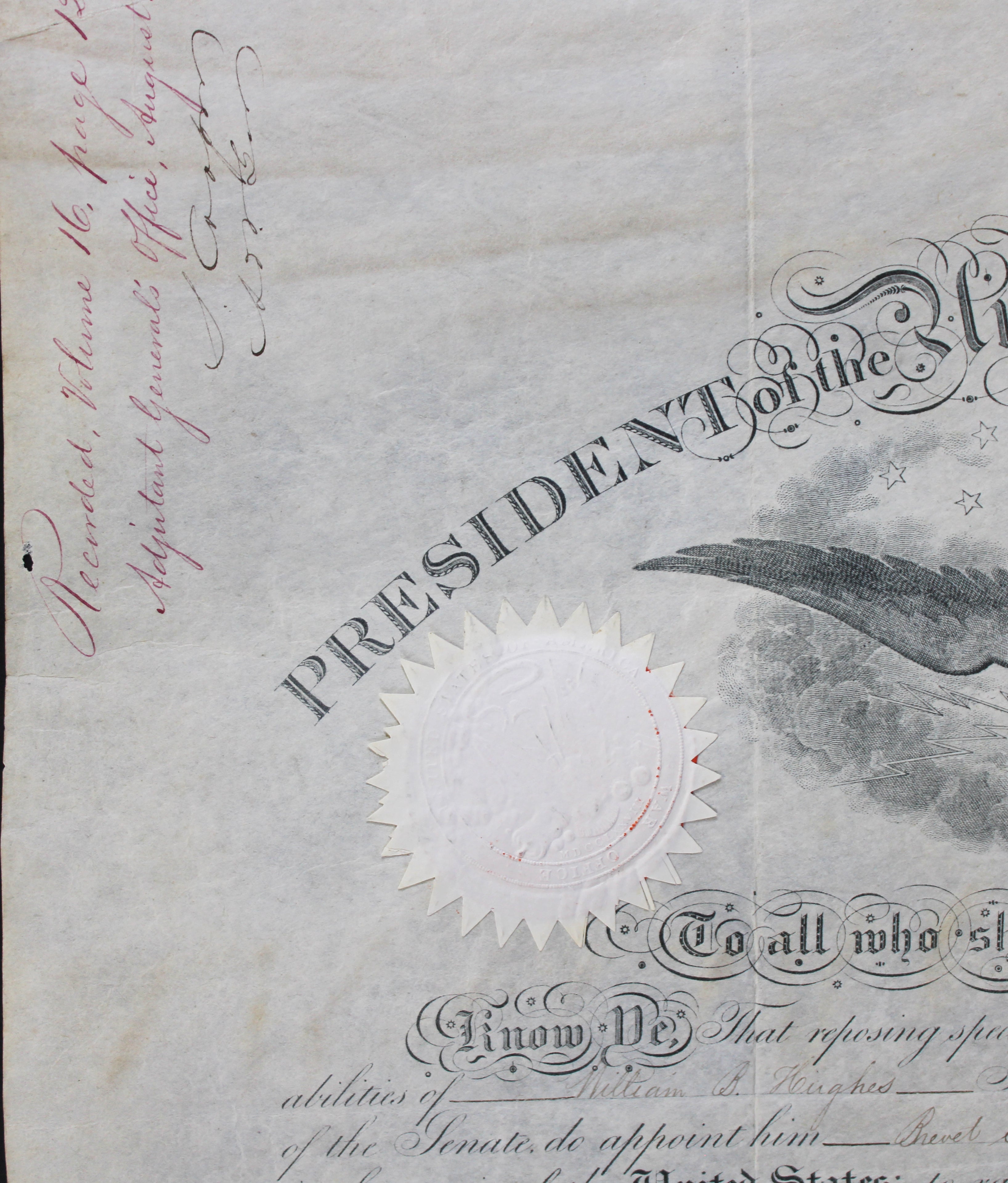 Franklin Pierce & Jefferson Davis Signed 15x18 1856 Military Appointment BAS LOA