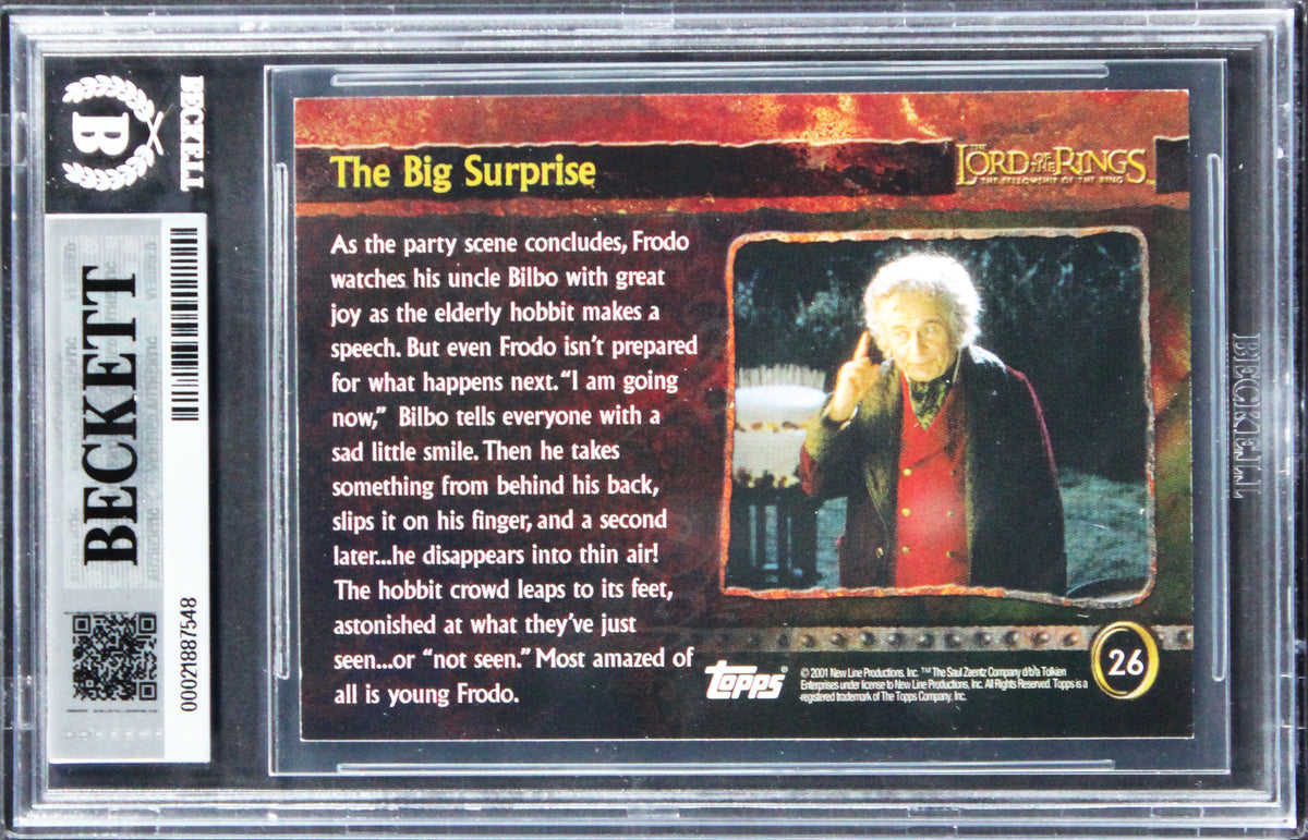 Elijah Wood & Sean Astin Signed 2001 Topps LOTR FOTR #26 Card Auto 10! BAS Slab