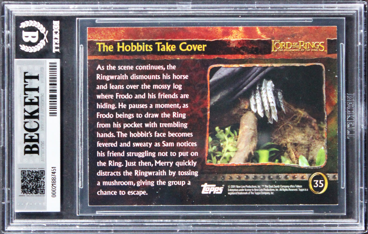 Elijah Wood & Sean Astin Signed 2001 Topps LOTR FOTR #35 Card Auto 10! BAS Slab