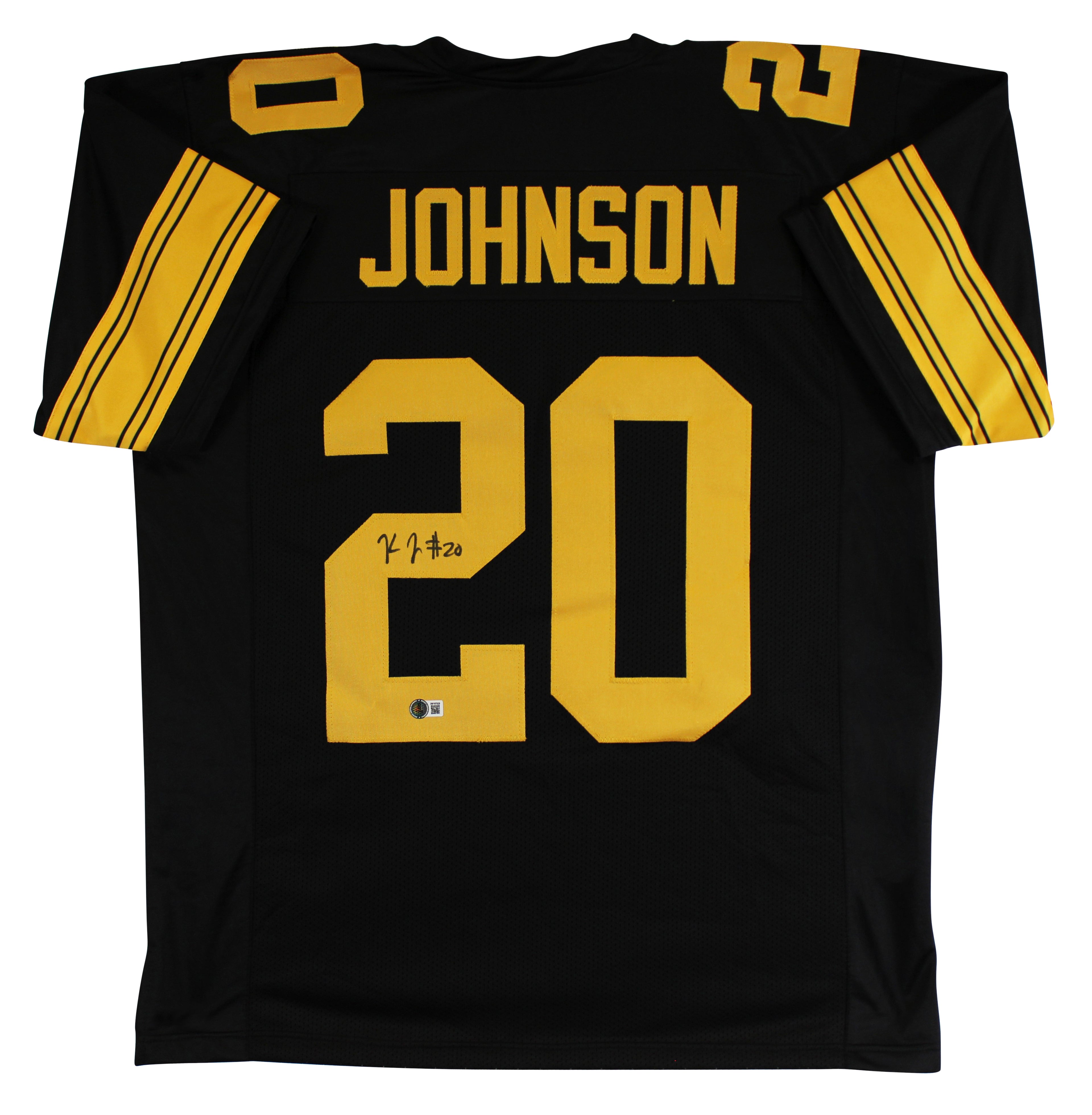Kaleb Johnson Authentic Signed Black Color Rush Pro Style Jersey BAS Witnessed
