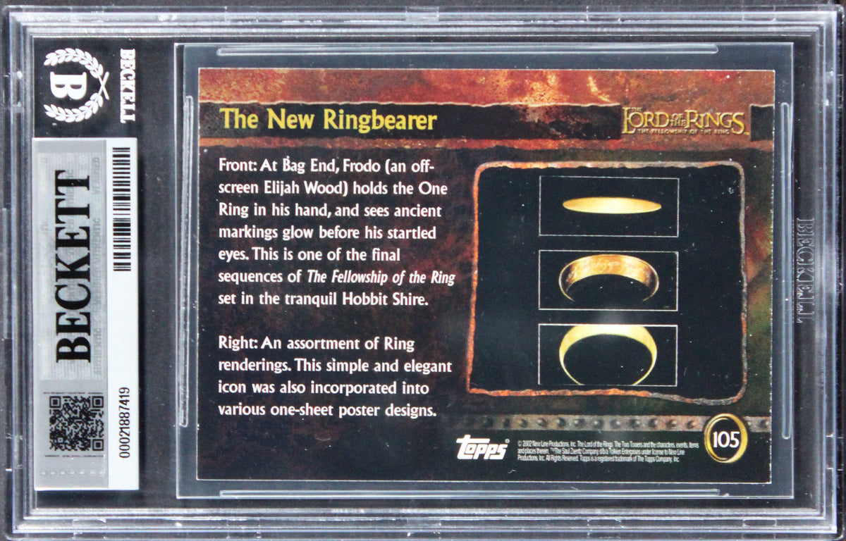 Wood & Astin Signed 2002 Topps LOTR Update TNR #105 Card Auto GM 10! BAS Slabbed