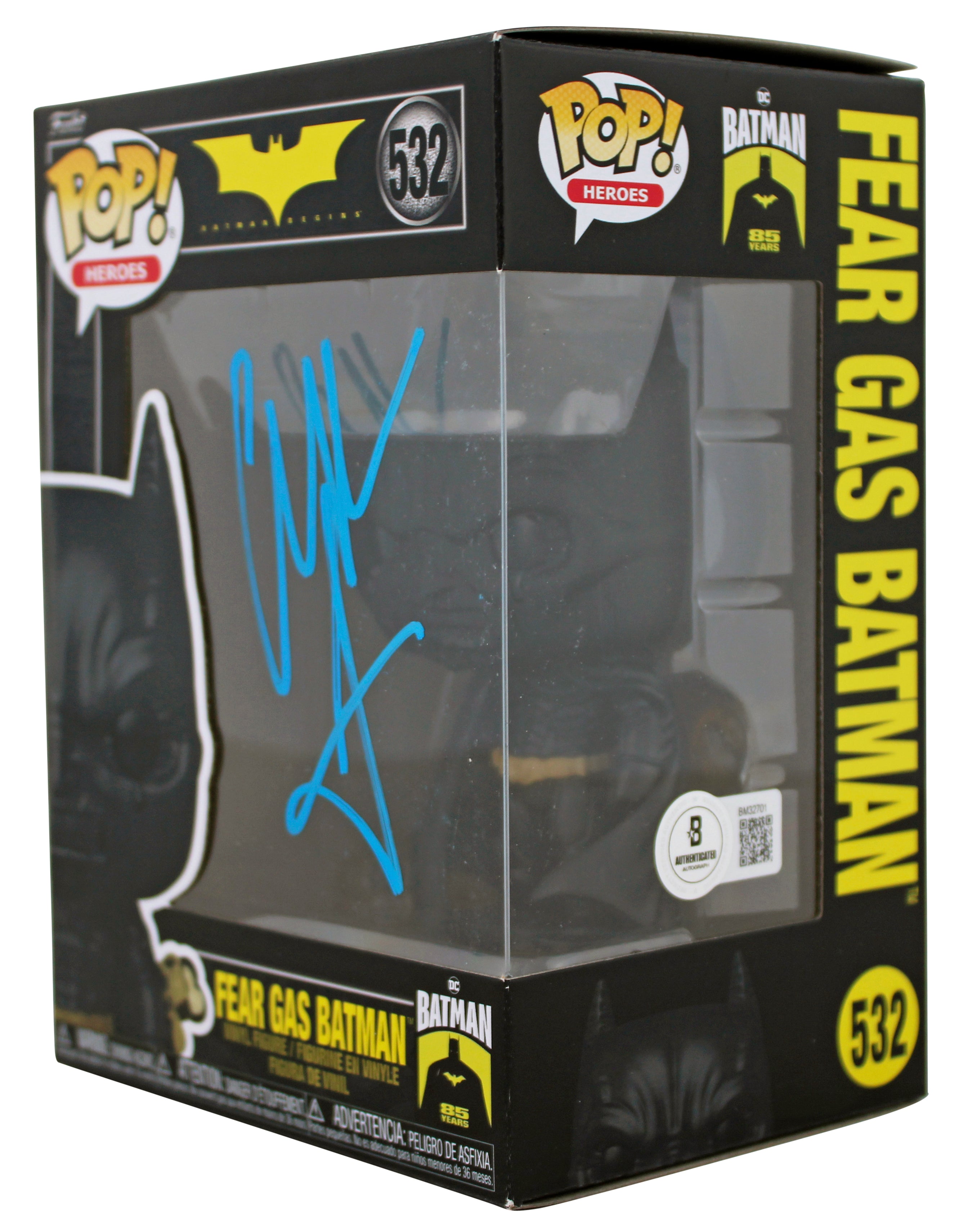 Christian Bale Batman Begins Signed #532 Fear Gas Funko Pop Vinyl Figure BAS