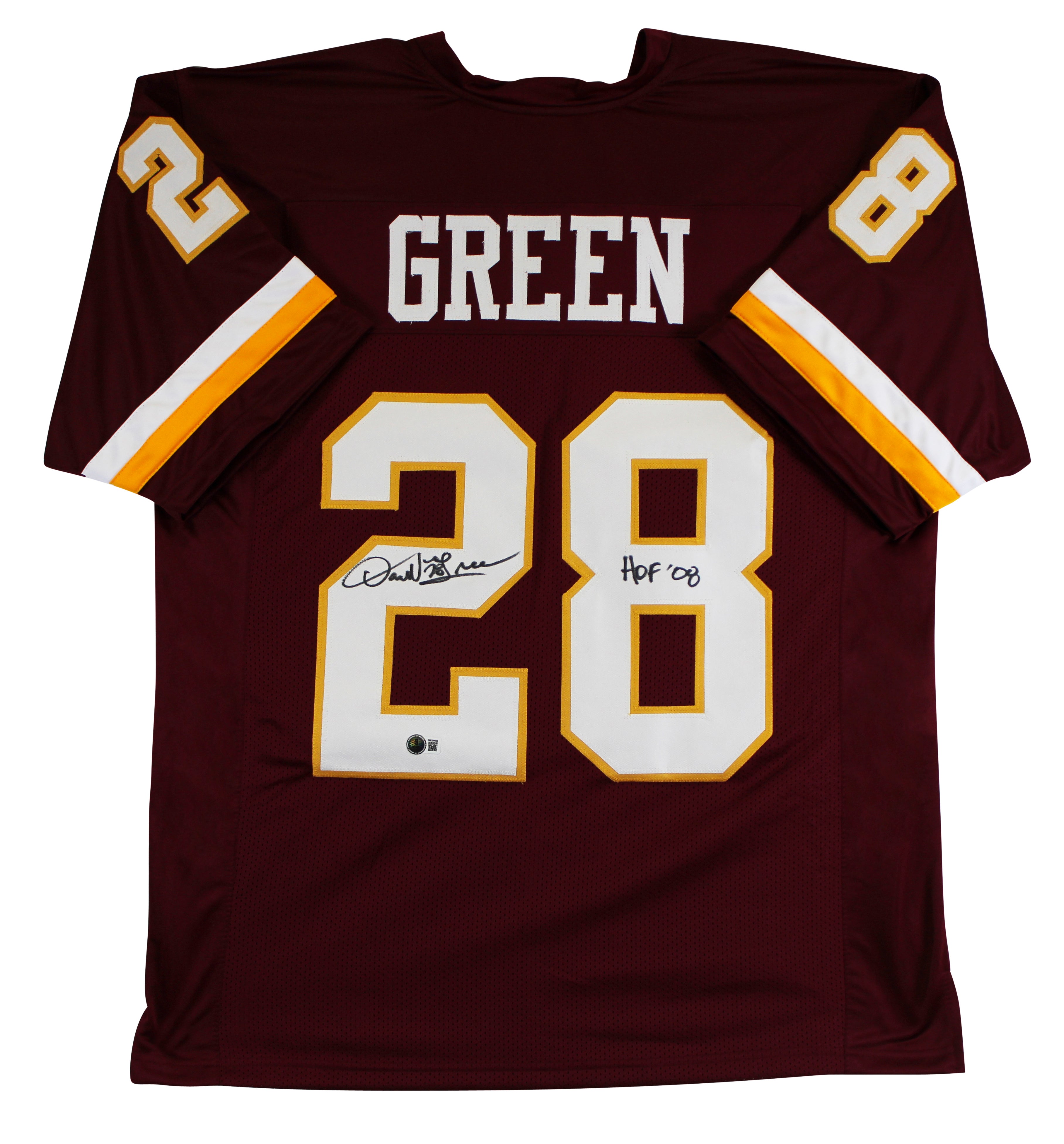 Darrell Green "HOF 08" Authentic Signed Maroon Pro Style Jersey BAS Witnessed