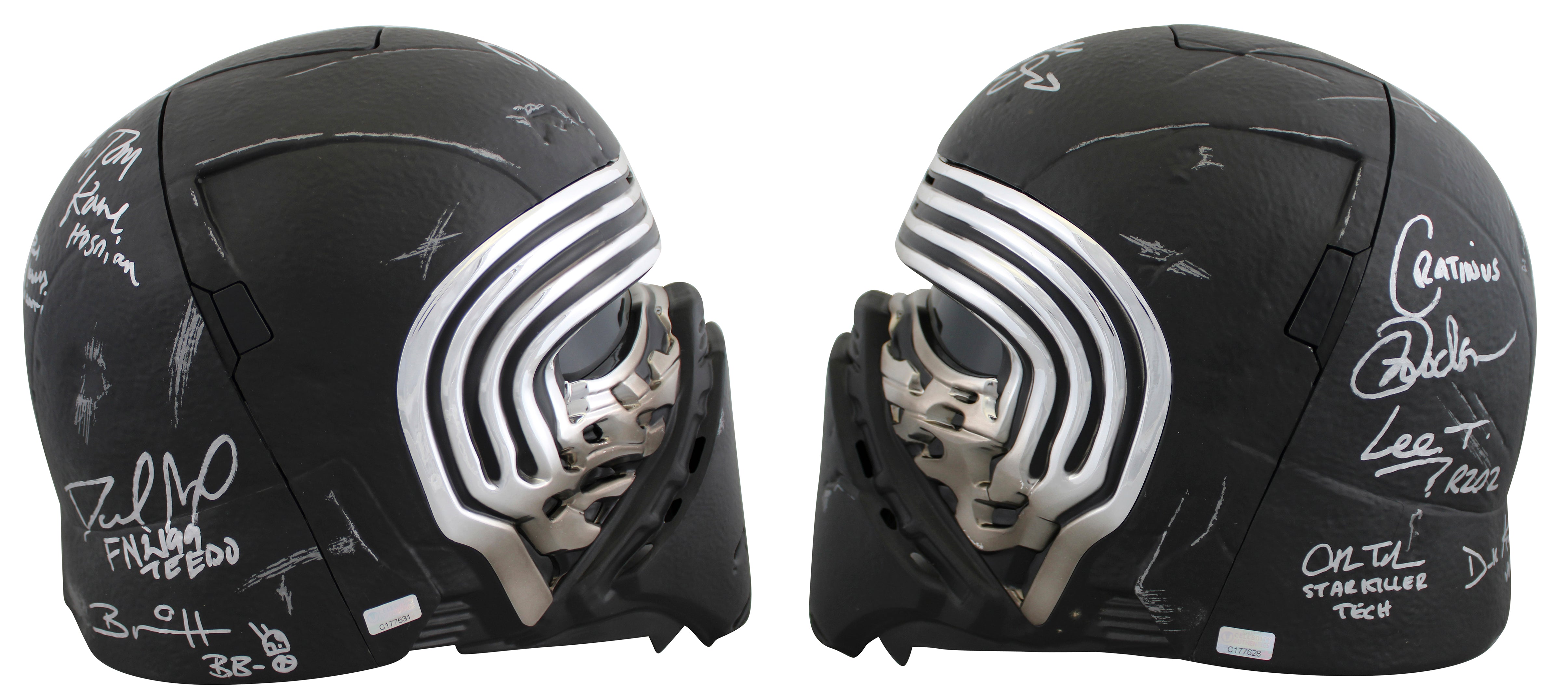 Star Wars (13) Driver, Herring, Towersey, Rose Signed Kylo Ren FS Helmet BAS