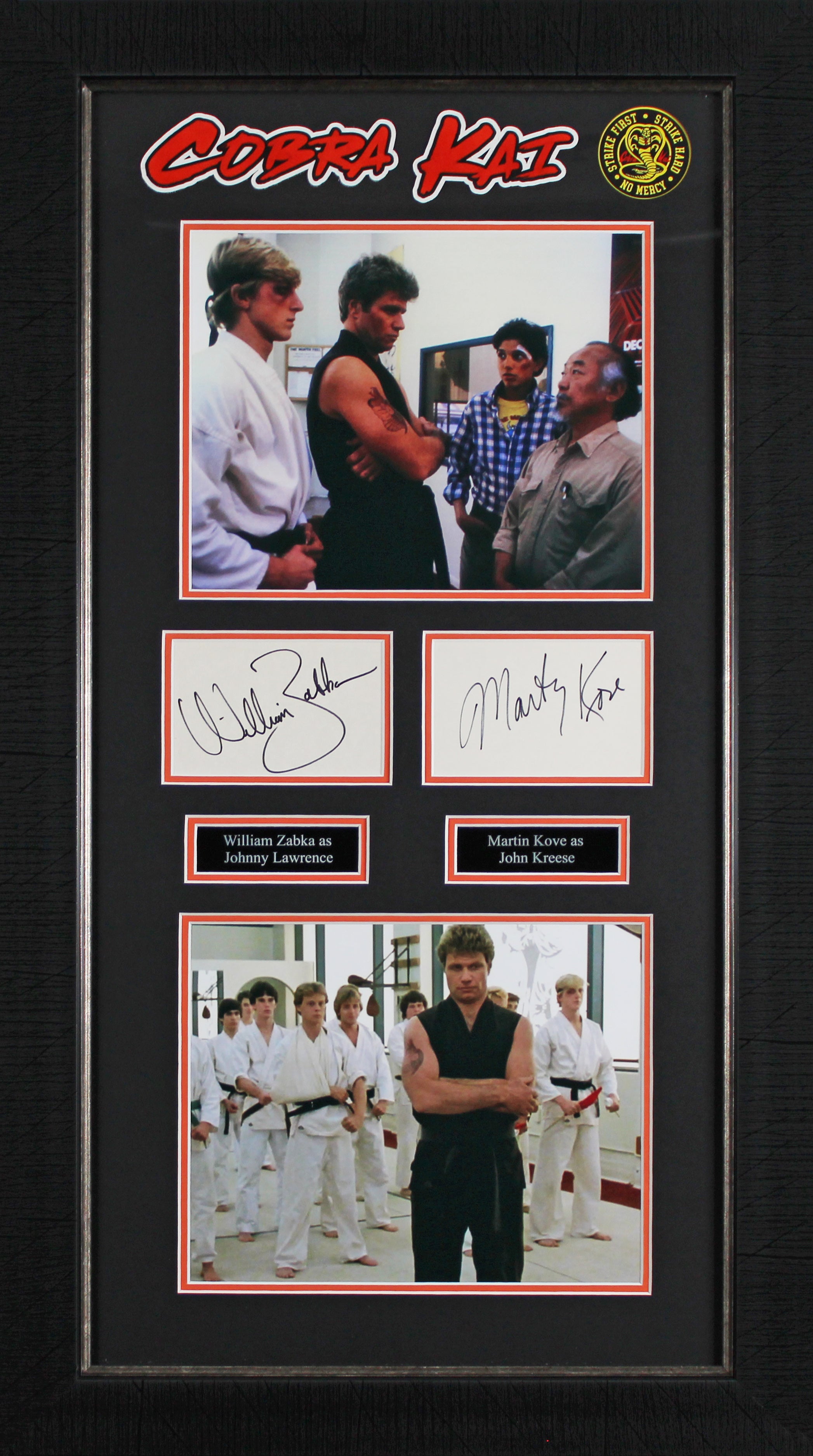 William Zabka & Martin Kove Cobra Kai Signed Framed Display BAS #AD04884