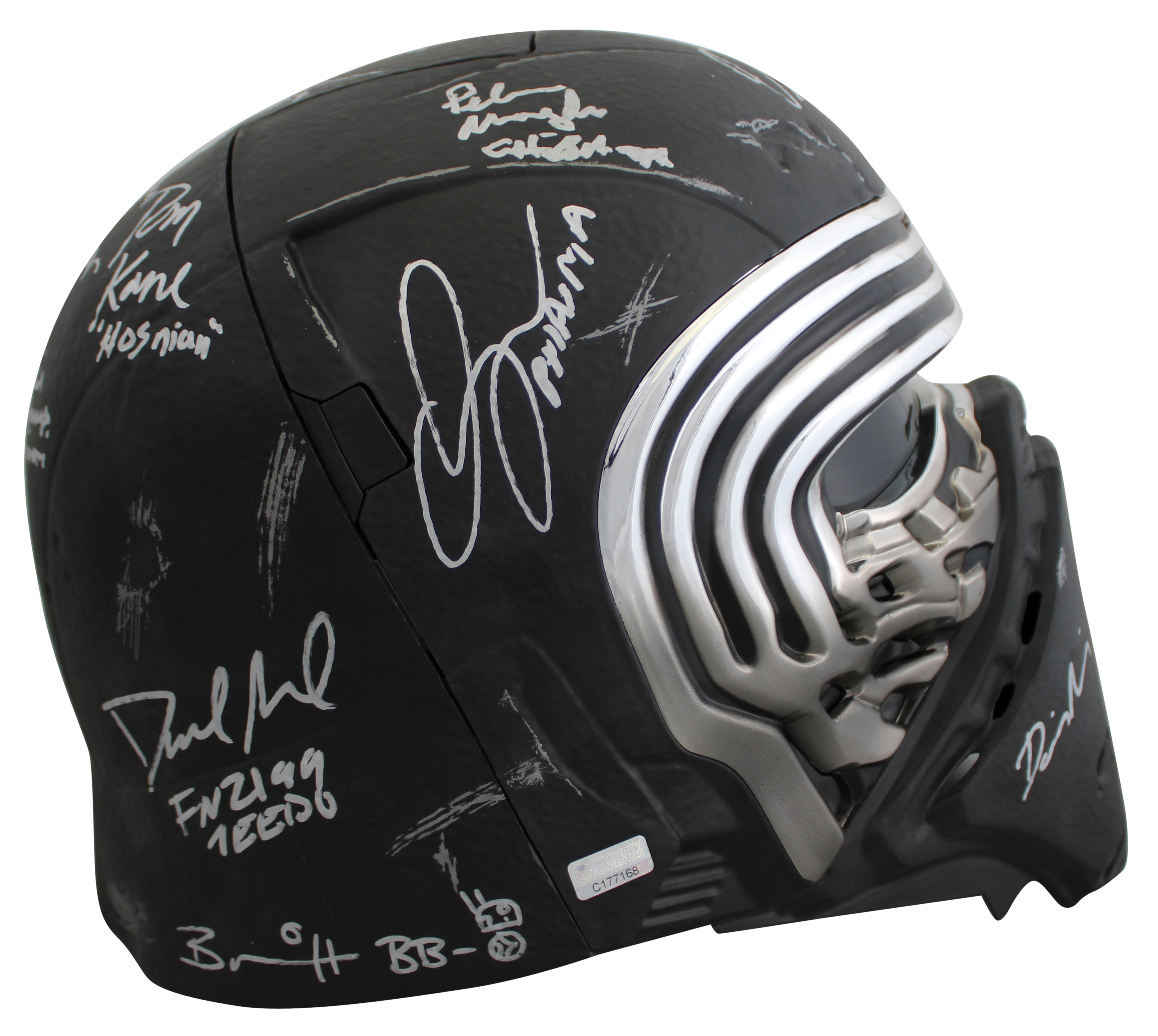 Star Wars (19) Driver, Ridley, Daniels, Mayhew, Signed Kylo Ren FS Helmet BAS