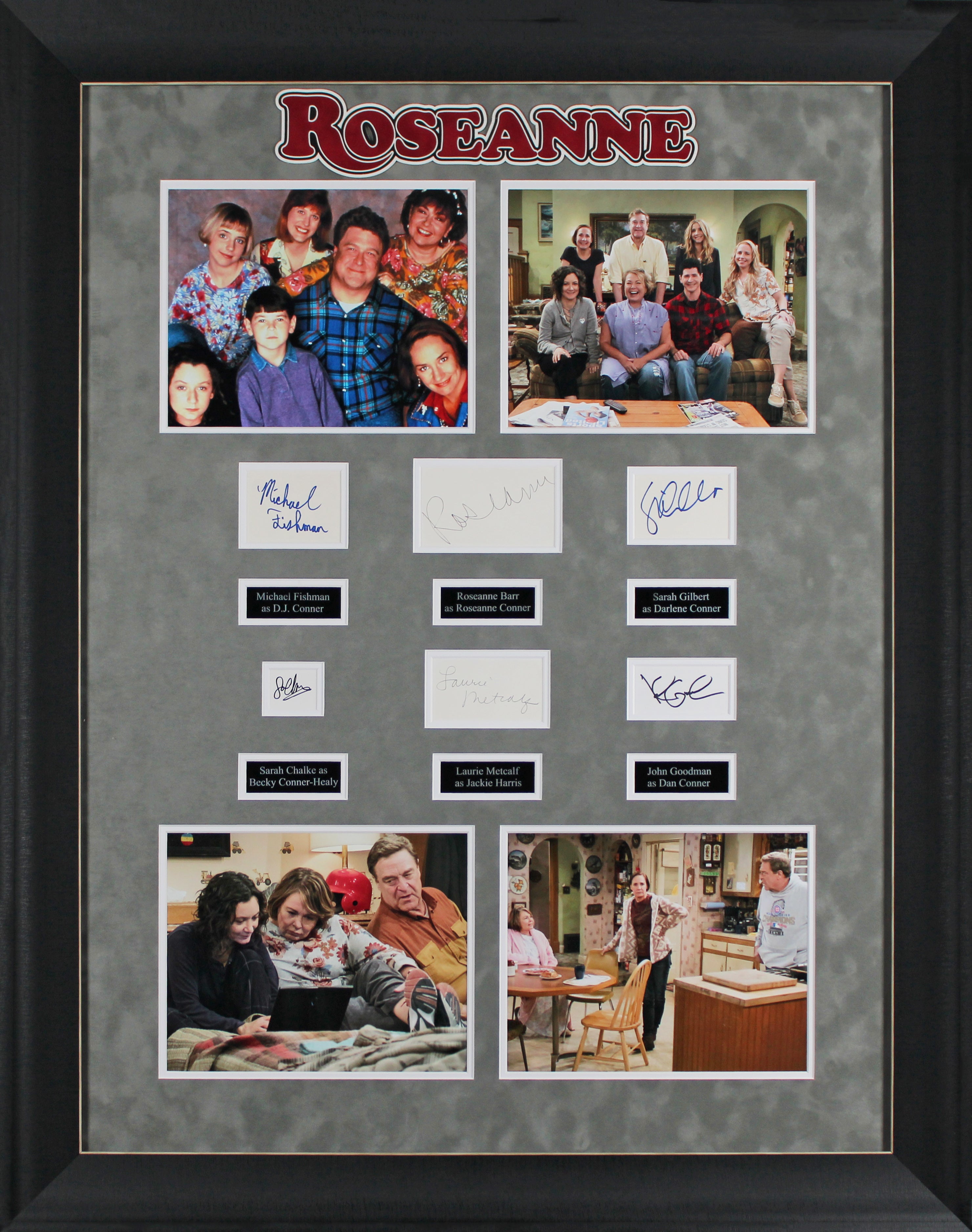 Rosanne (6) Rosanne, Goodman, Chalke, Gilbert +2 Signed Framed Display BAS LOA