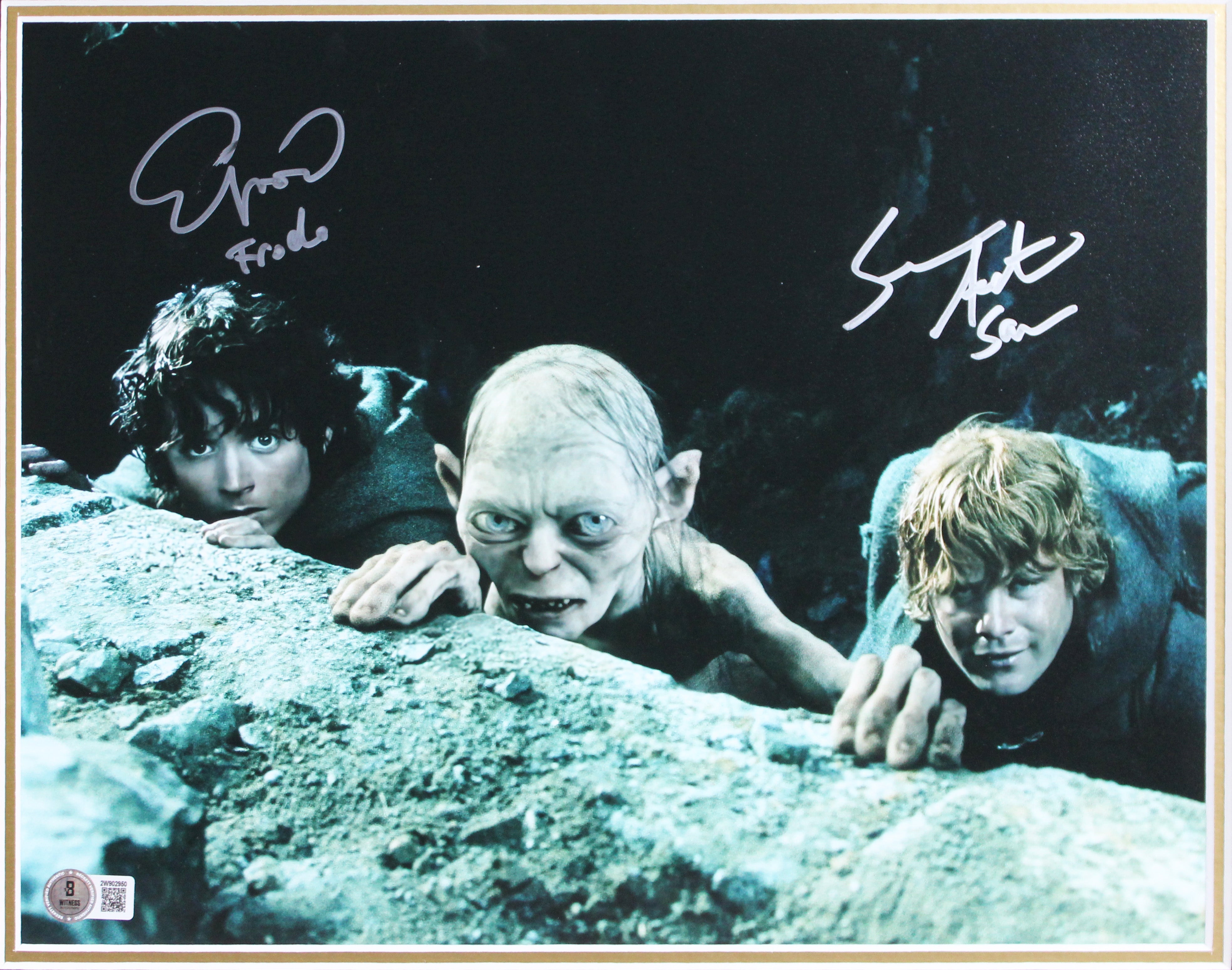 LOTR (5) Wood, Astin, Mortensen, Rhys-Davies & Bloom Signed Framed Display BAS