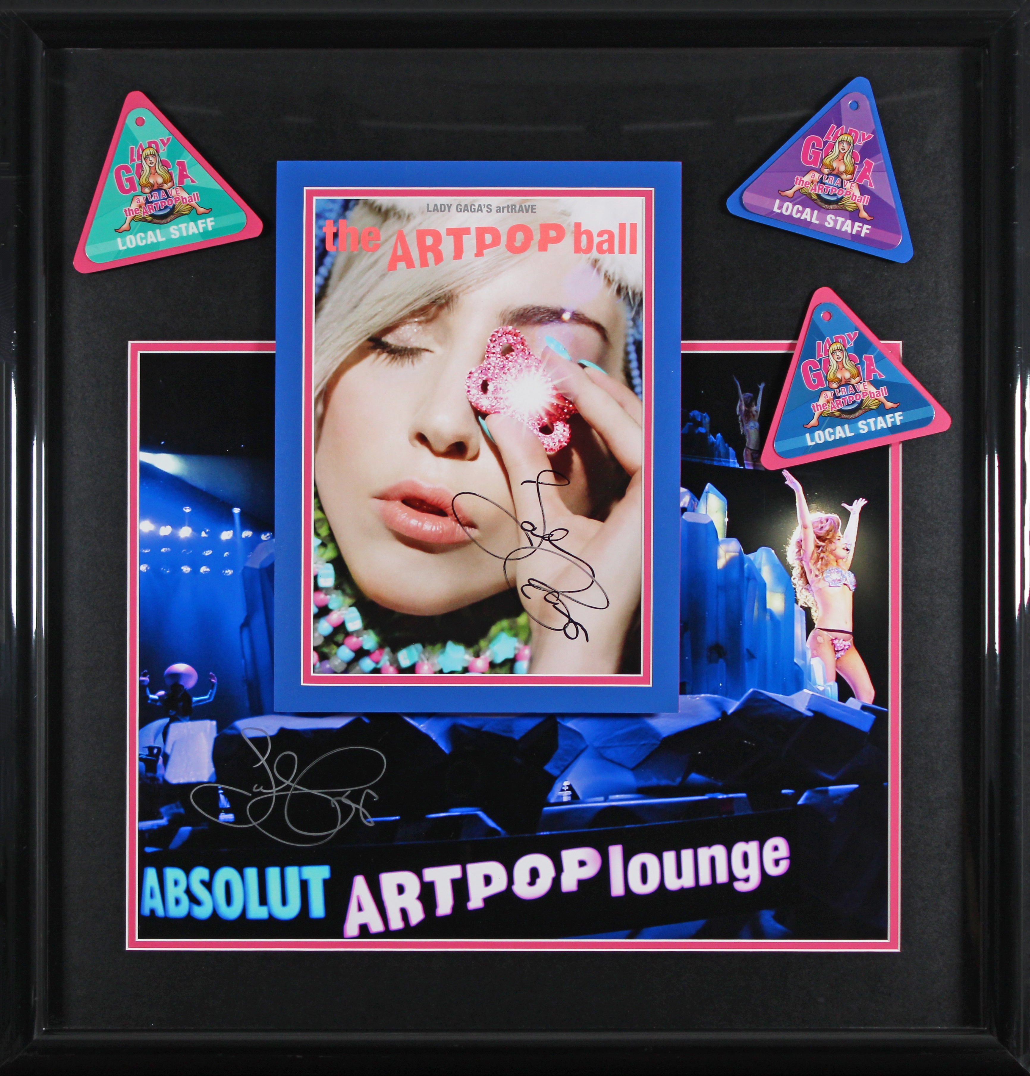 Lady Gaga Signed Art Rave: The Artpop Ball 24x26 Framed Display JSA #YY16609