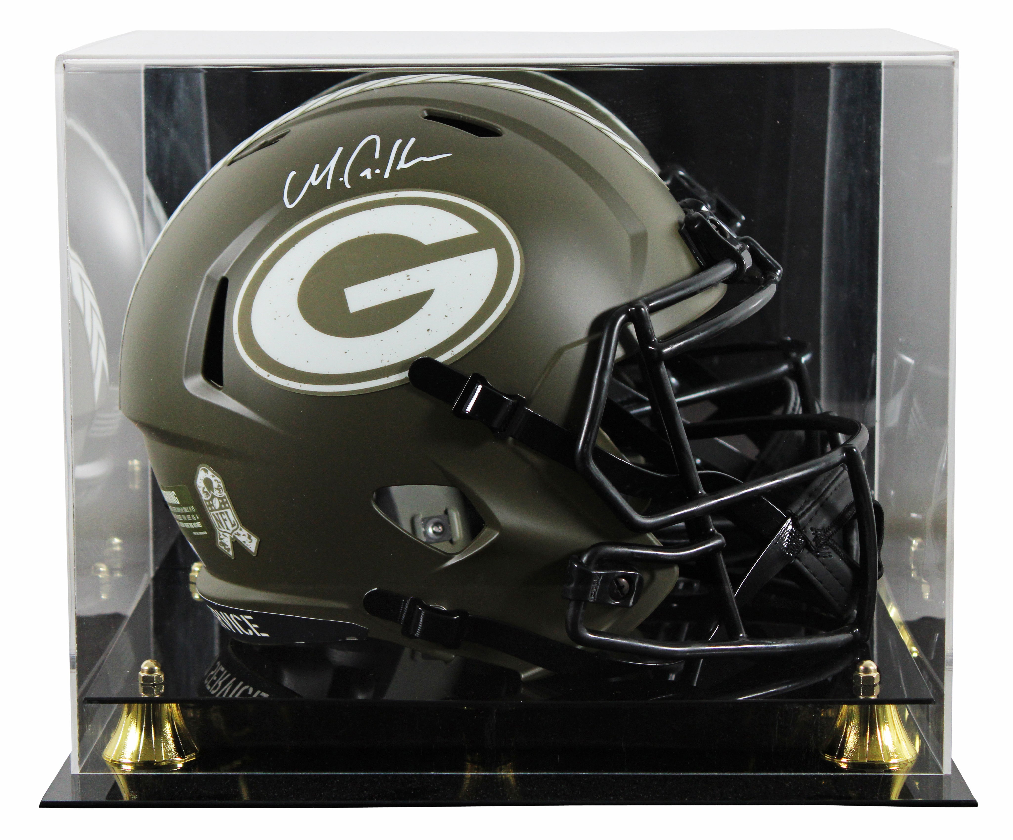 Packers Matthew Golden Signed STS Full Size Speed Rep Helmet W/ Case BAS Witness