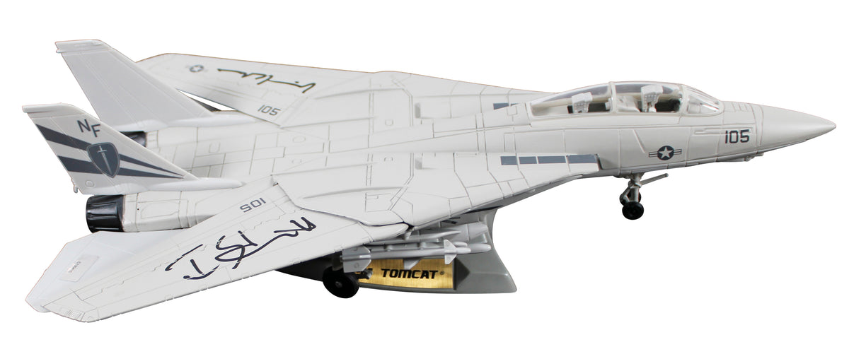 Top Gun (3) Kilmer Skerritt & Tolkan Signed F-14 Die-Cast Tomcat 1:48 Model BAS